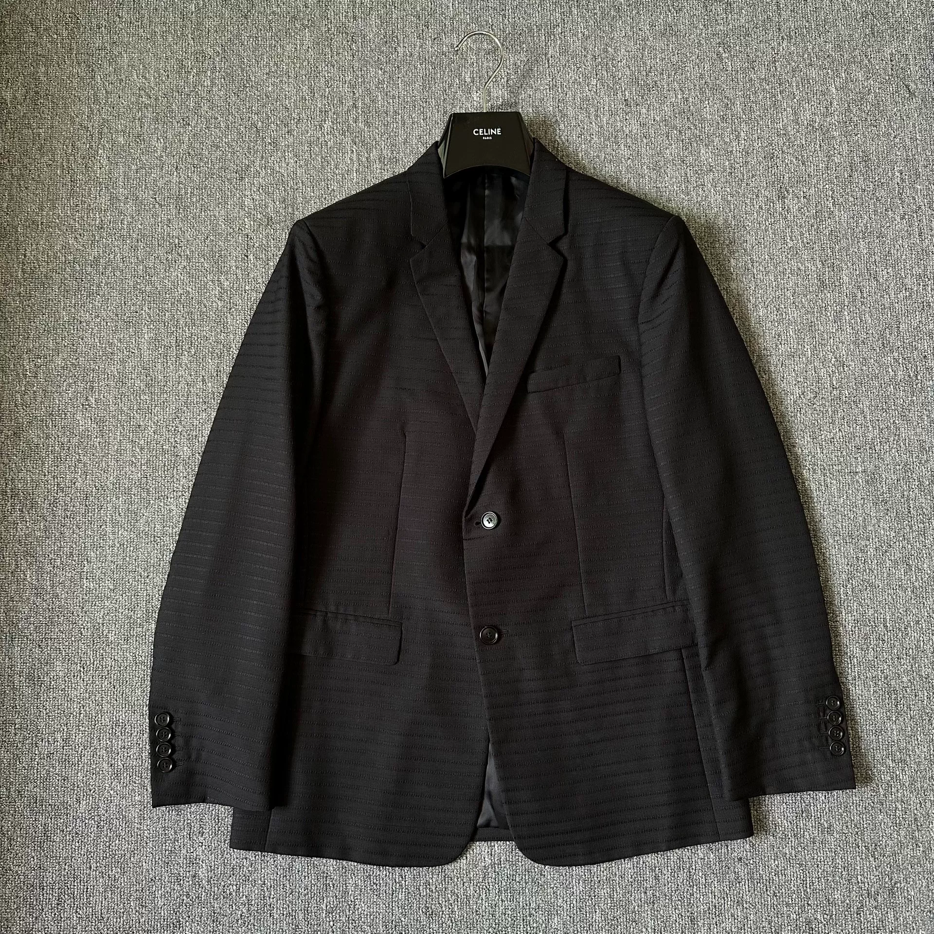 Dior Homme Black Striped Wool Suit