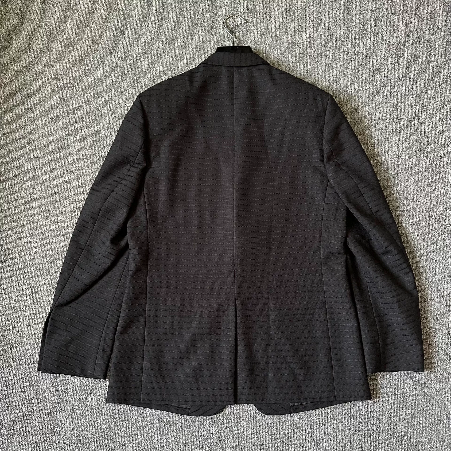 Dior Homme Black Striped Wool Suit — back