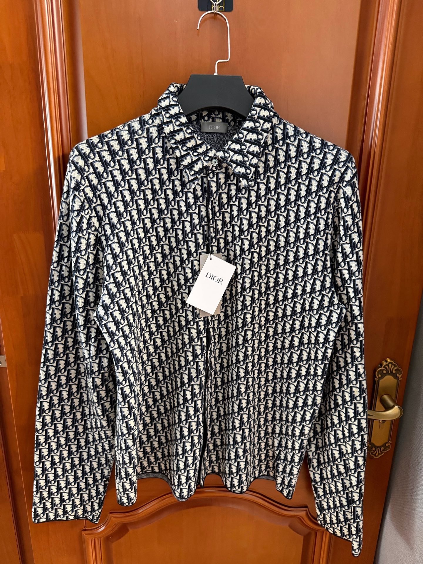 Dior Logo Print Cotton Long-Sleeve Shirt