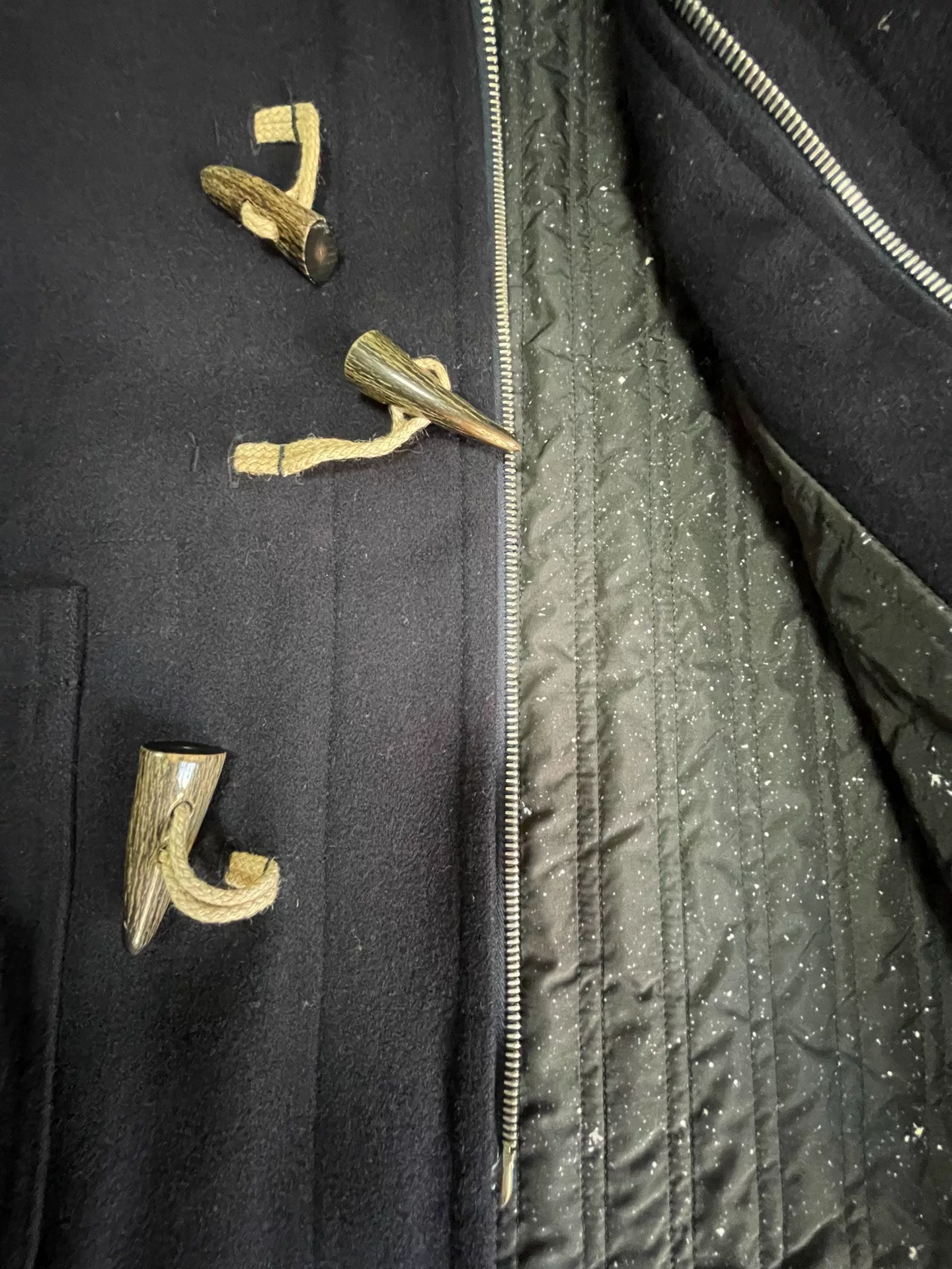 SOPHNET Wool Starry Camo Fur Collar Coat — detail