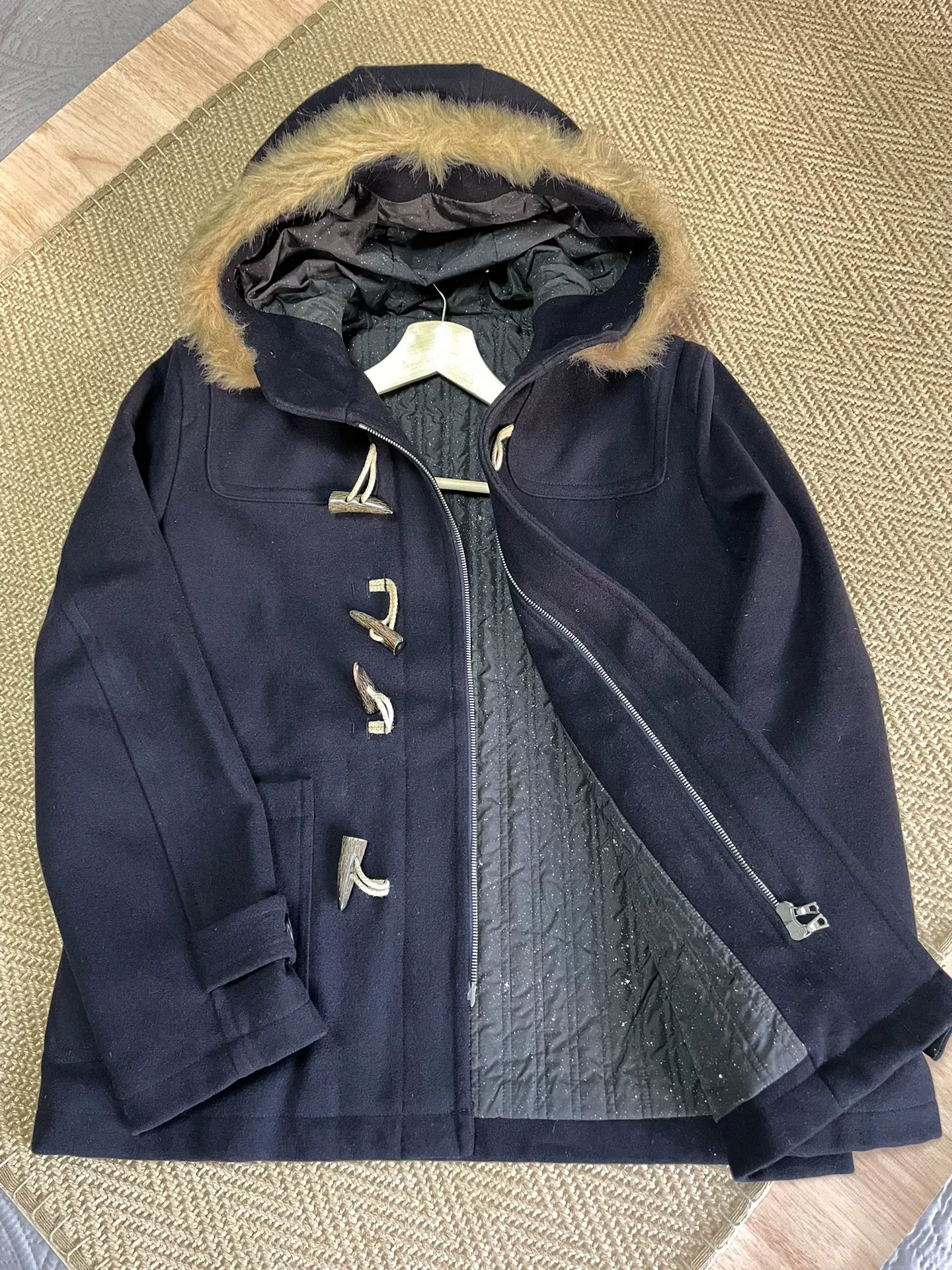 SOPHNET Wool Starry Camo Fur Collar Coat — front