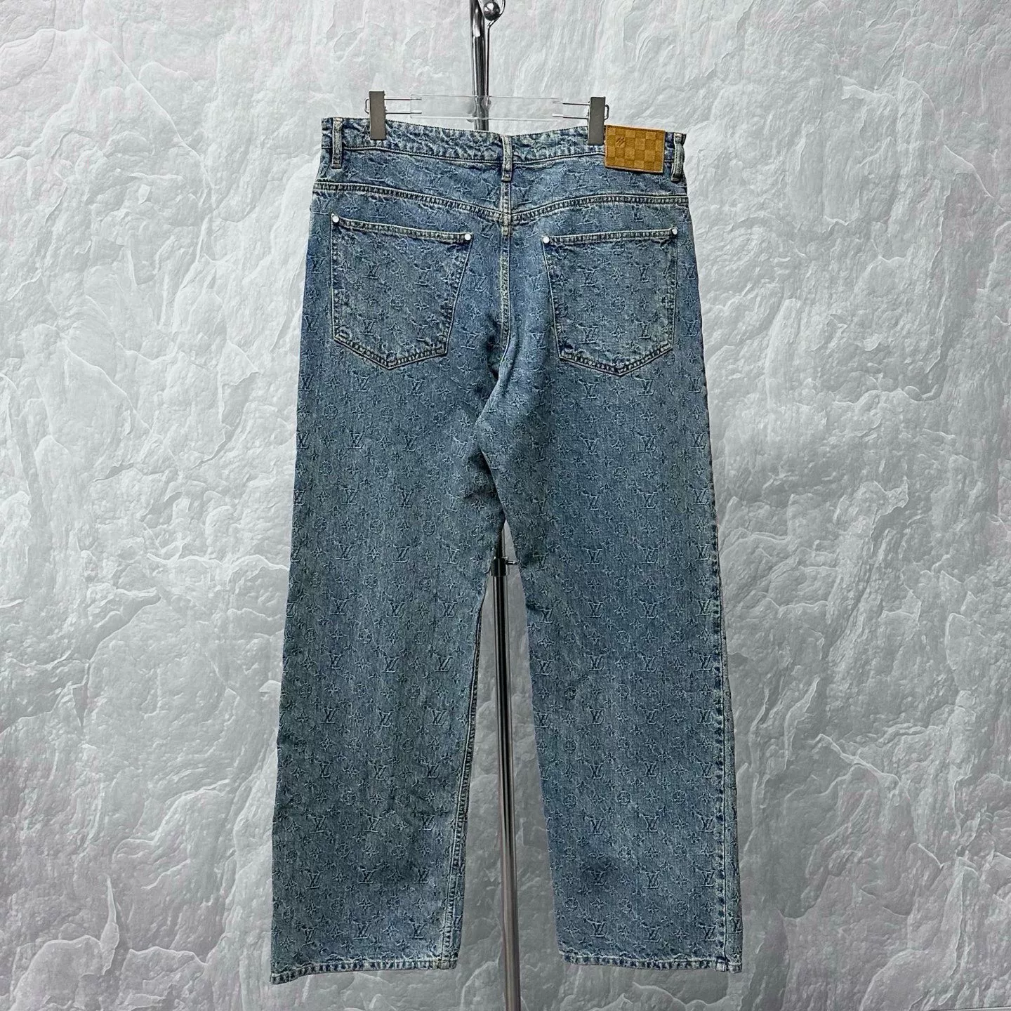 Louis Vuitton SS25 All-over Jacquard Denim Pants — label