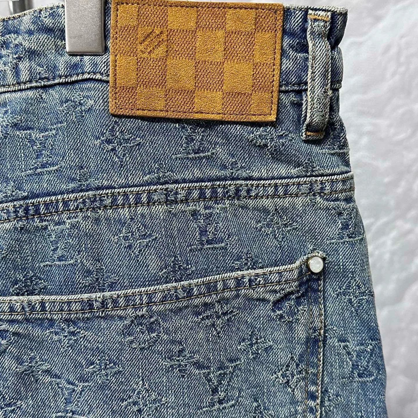 Louis Vuitton SS25 All-over Jacquard Denim Pants — detail