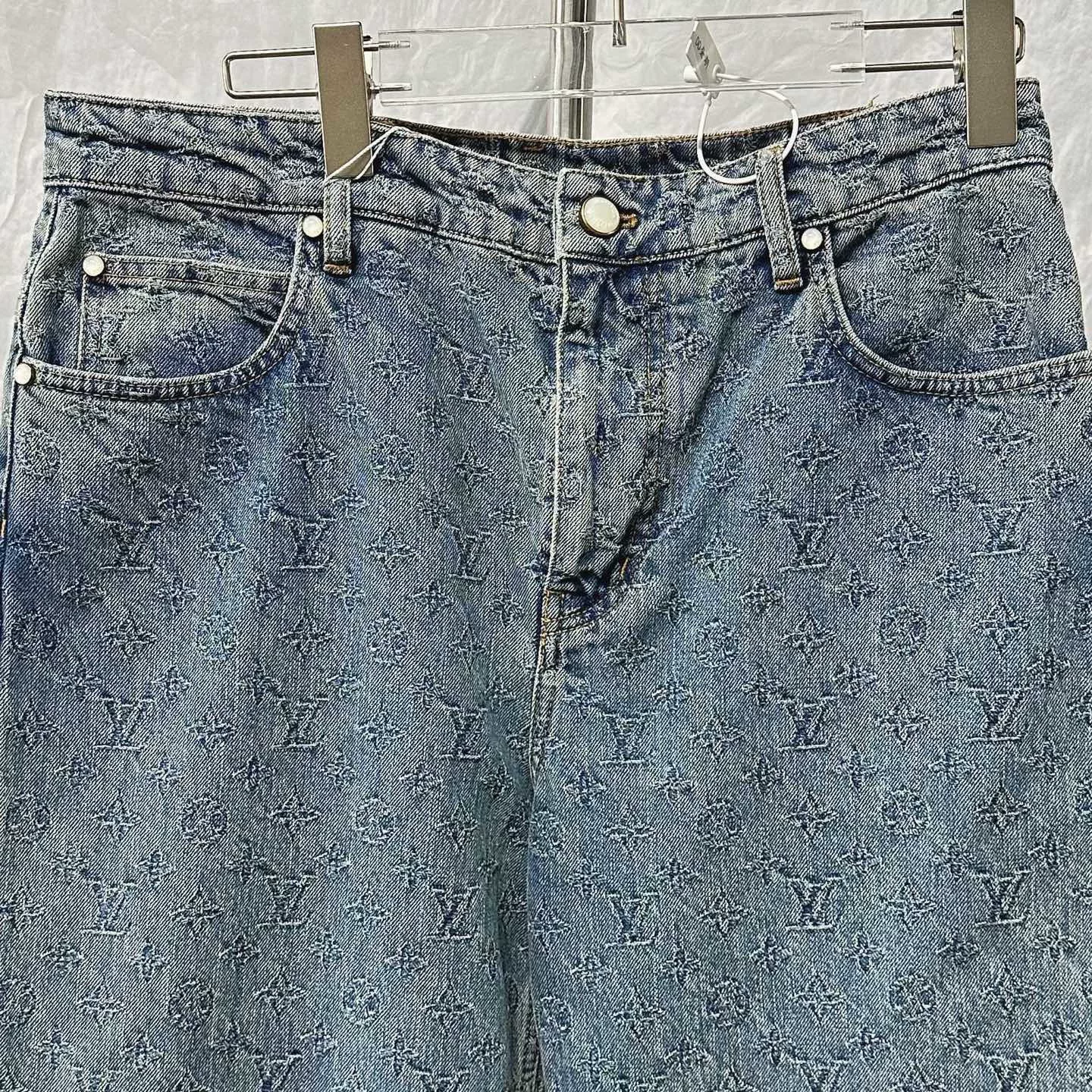 Louis Vuitton SS25 All-over Jacquard Denim Pants — front
