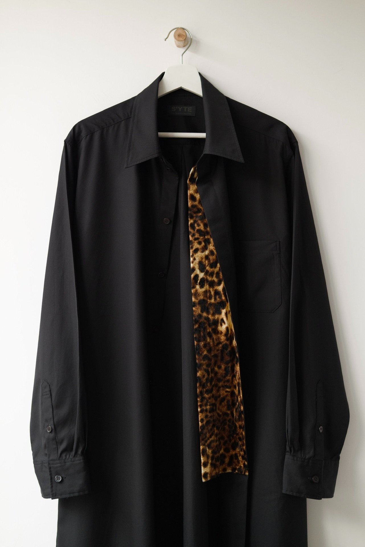 Yohji Yamamoto S'yte Leopard Patchwork Shirt Coat — label