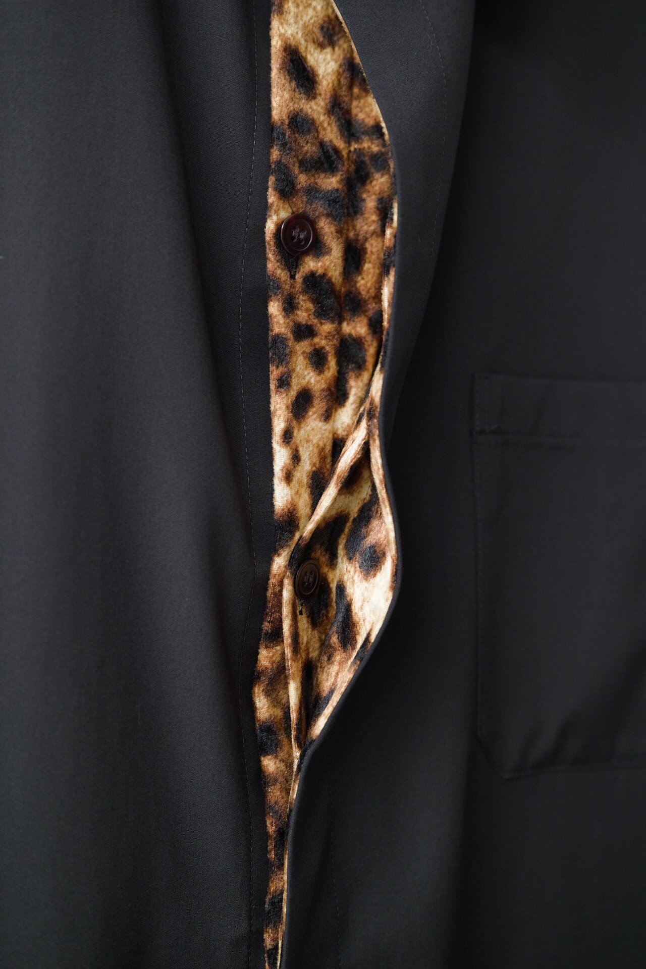 Yohji Yamamoto S'yte Leopard Patchwork Shirt Coat — detail