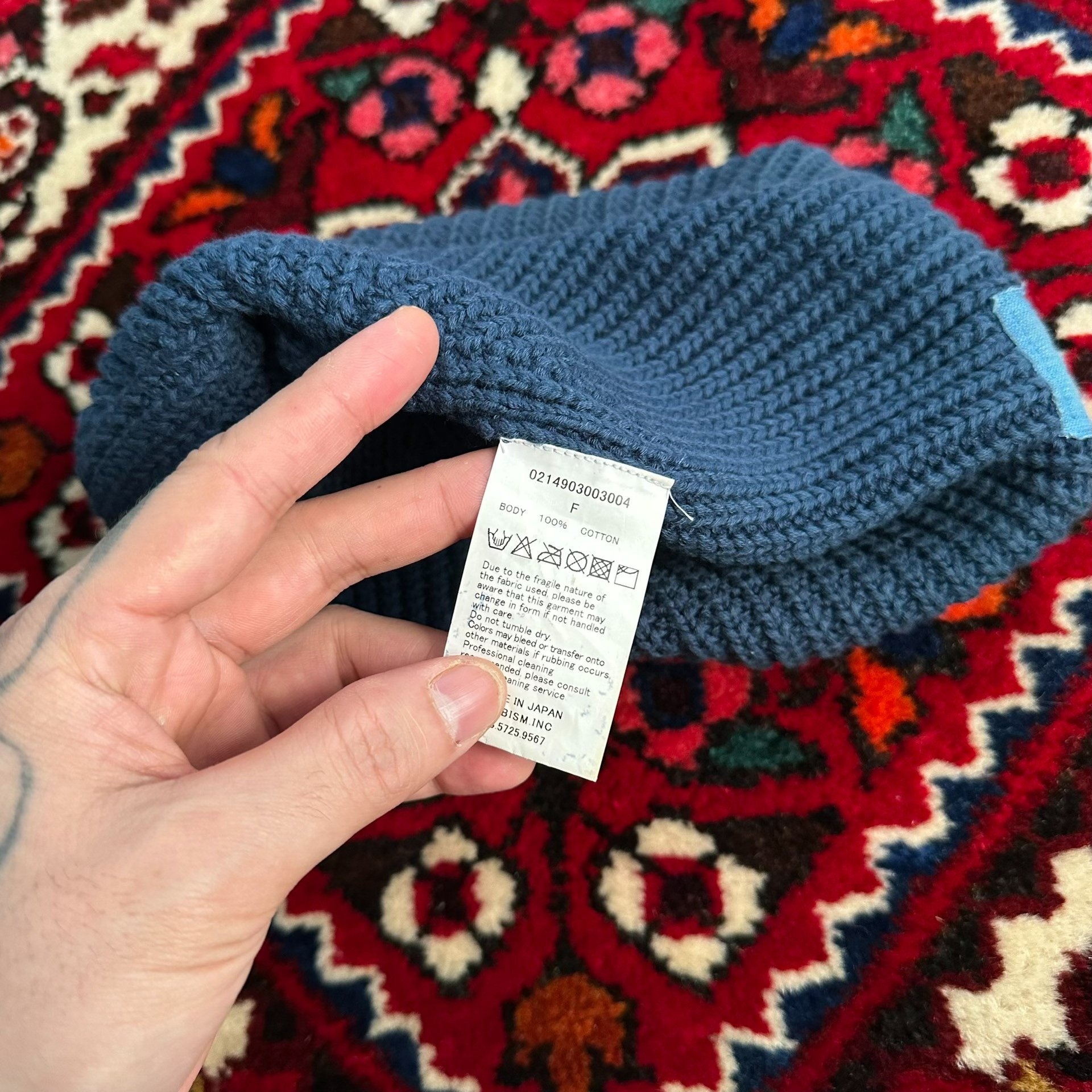 VISVIM 14aw ICT Knit Beanie — label