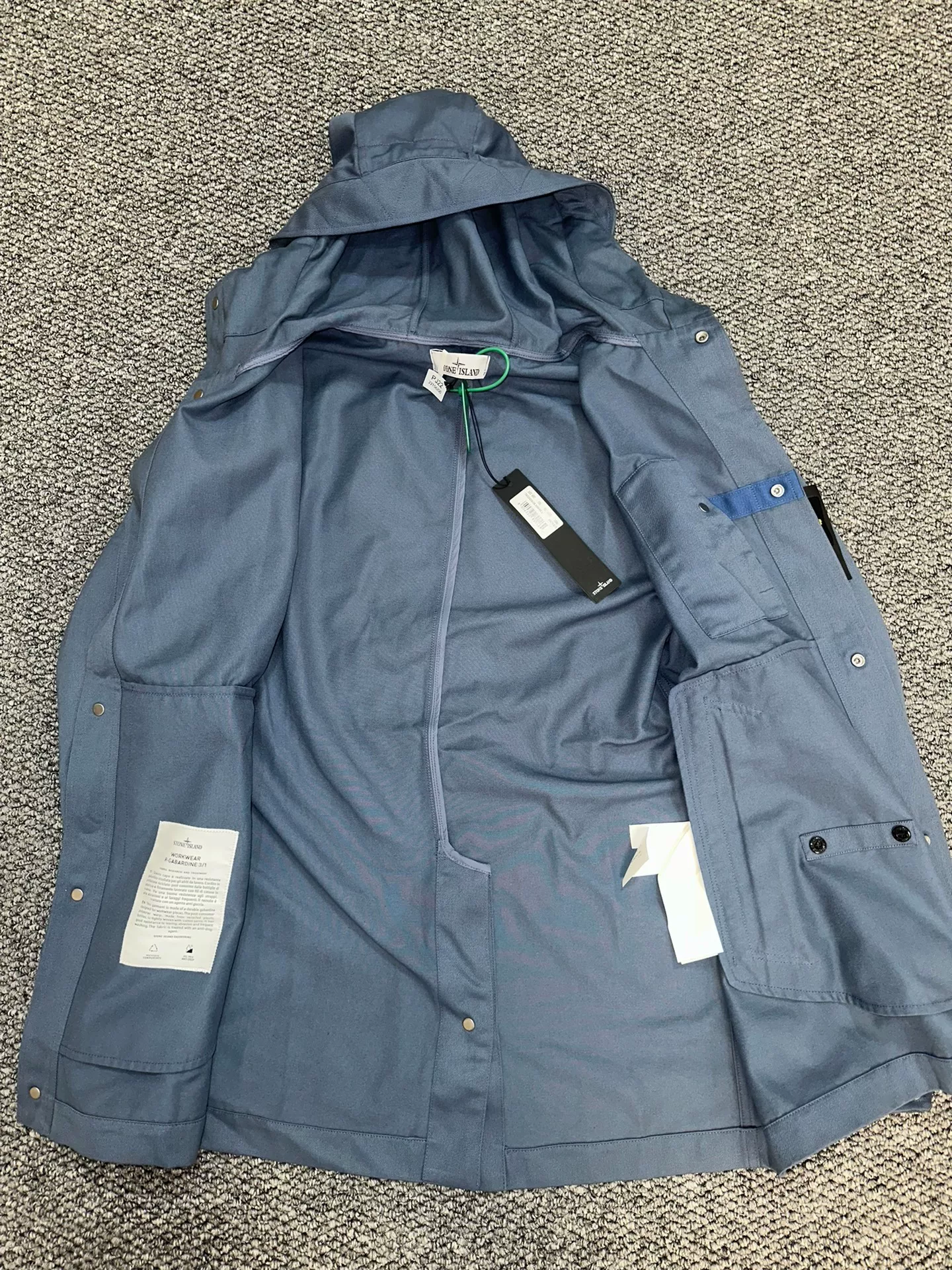 Stone Island Twill Haze Blue Jacket — detail