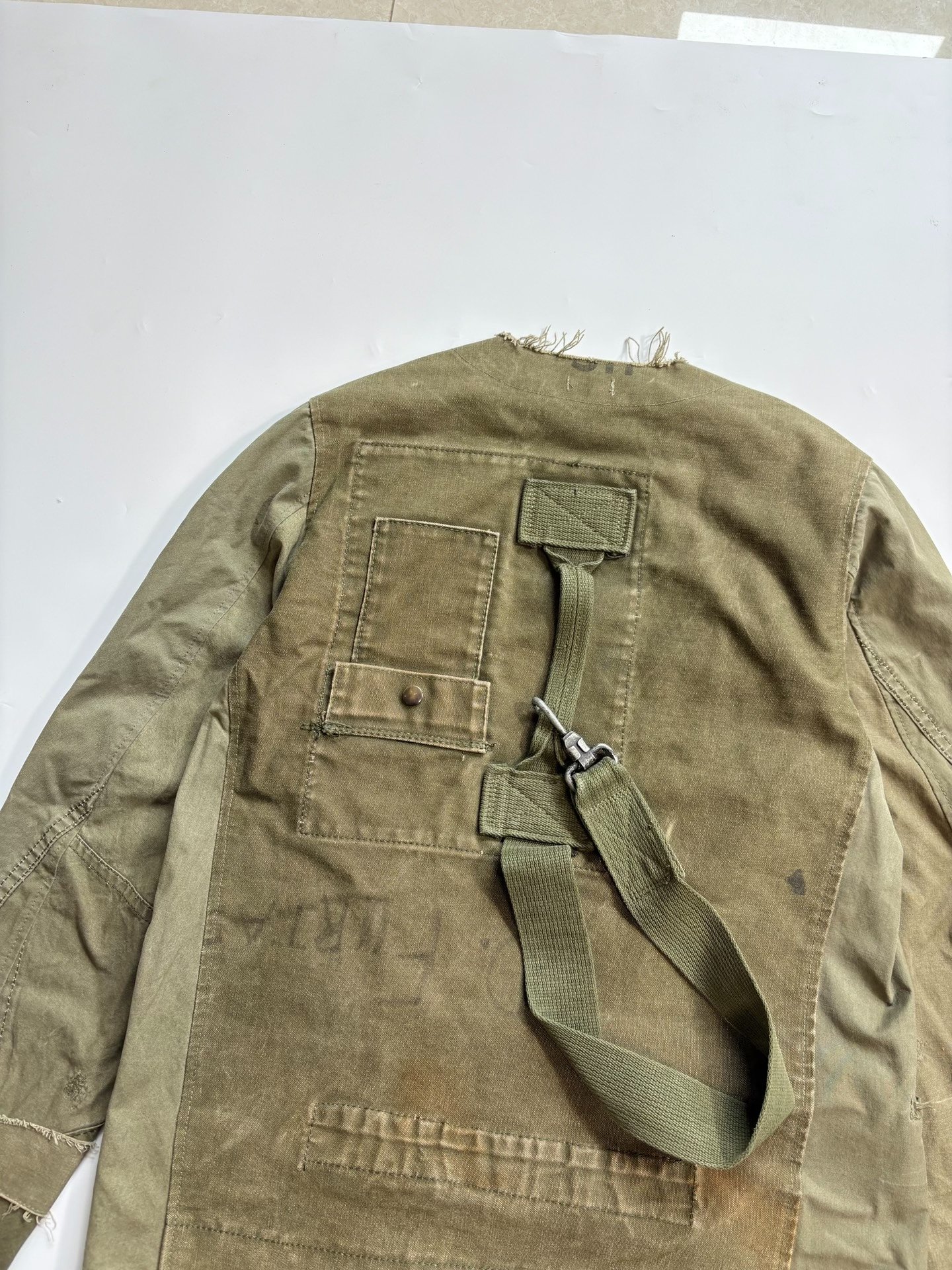 OLD PARK Military Patchwork Jacket — detail