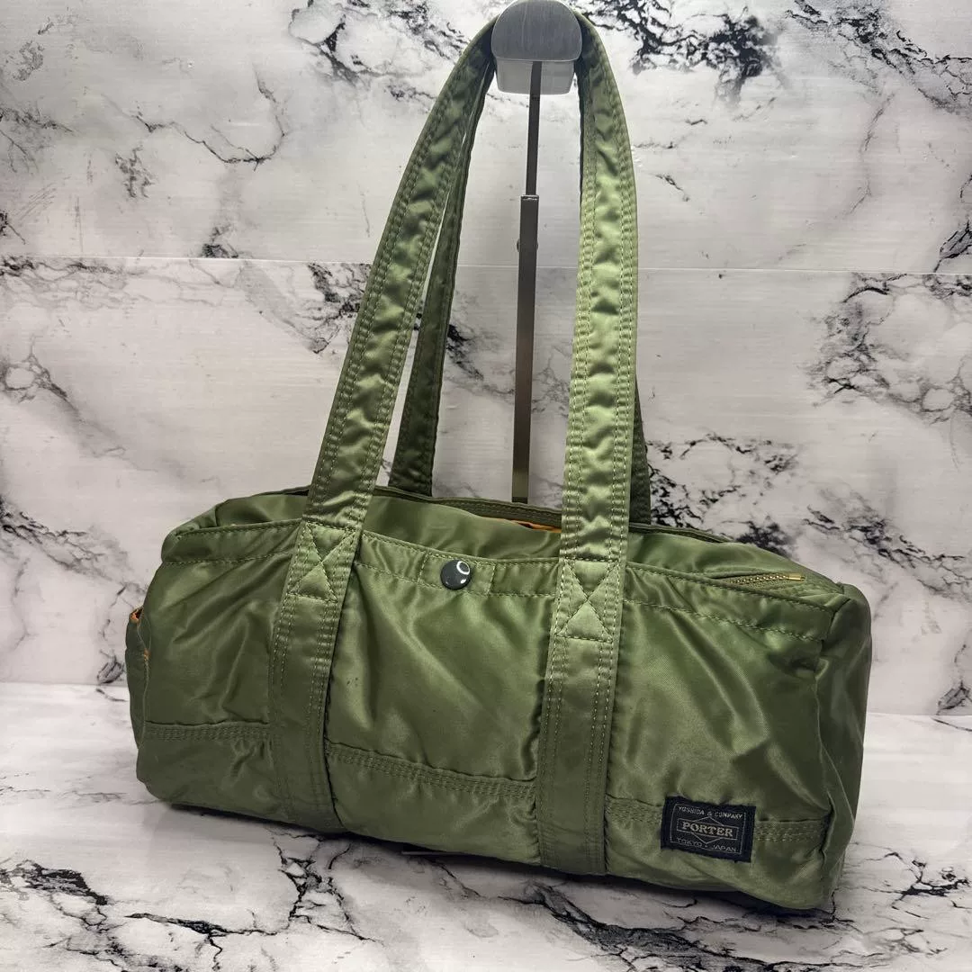 PORTER Green Nylon Boston Bag