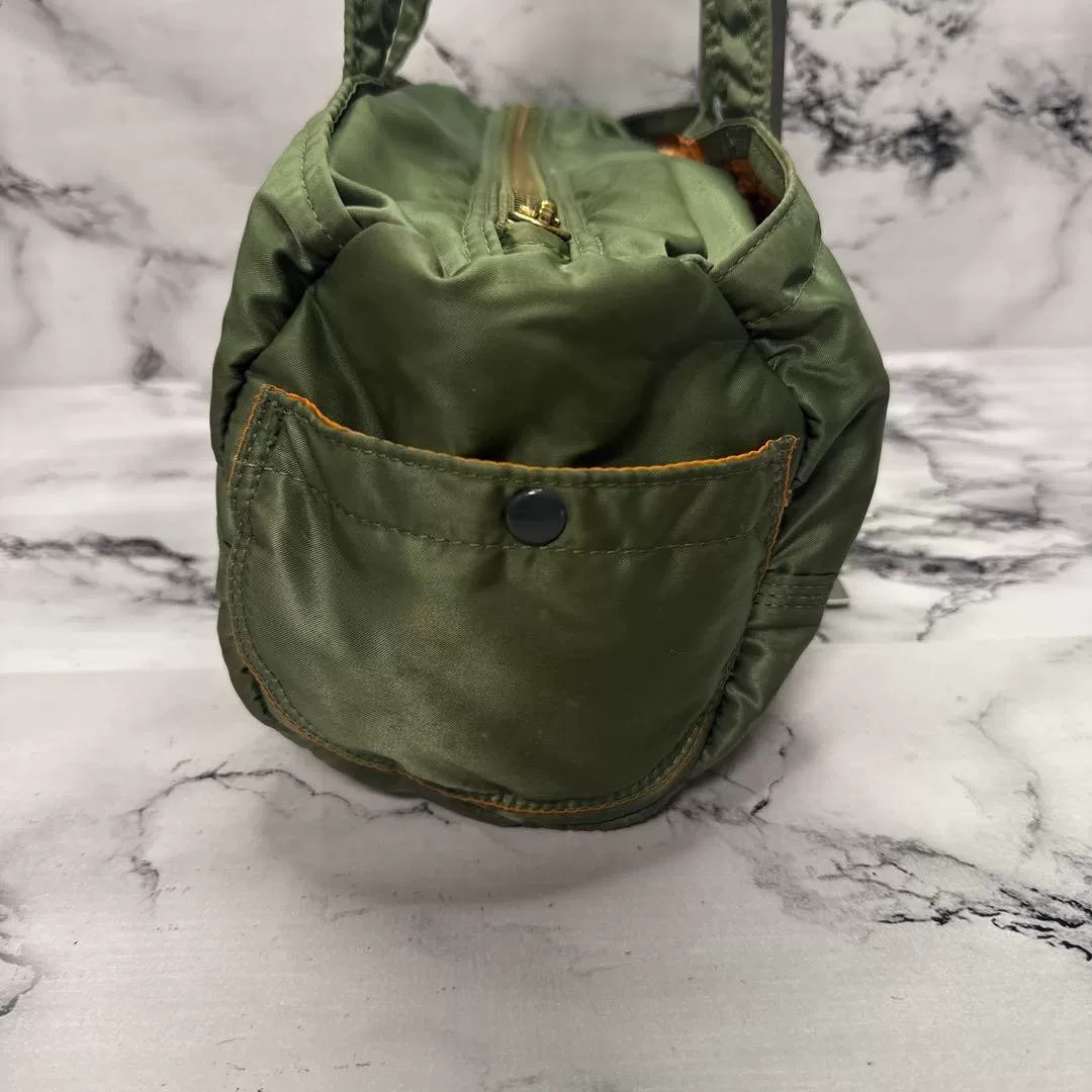 PORTER Green Nylon Boston Bag — back