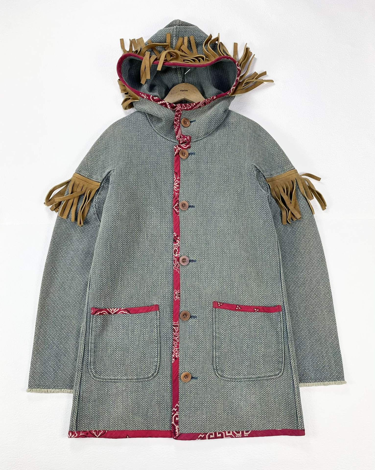 Visvim ICT Coat Indigo Deerskin Fringe