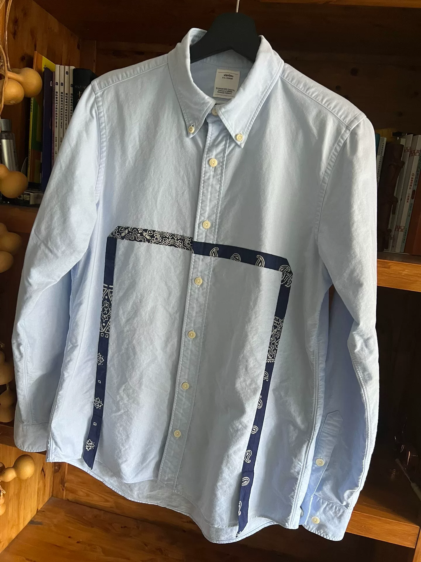 visvim 2018 Indigo Paisley Long Sleeve Shirt — detail