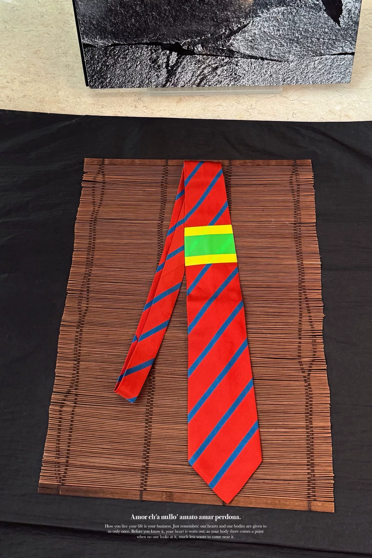 Yohji Yamamoto 90s Sapeur Silk Tie — detail