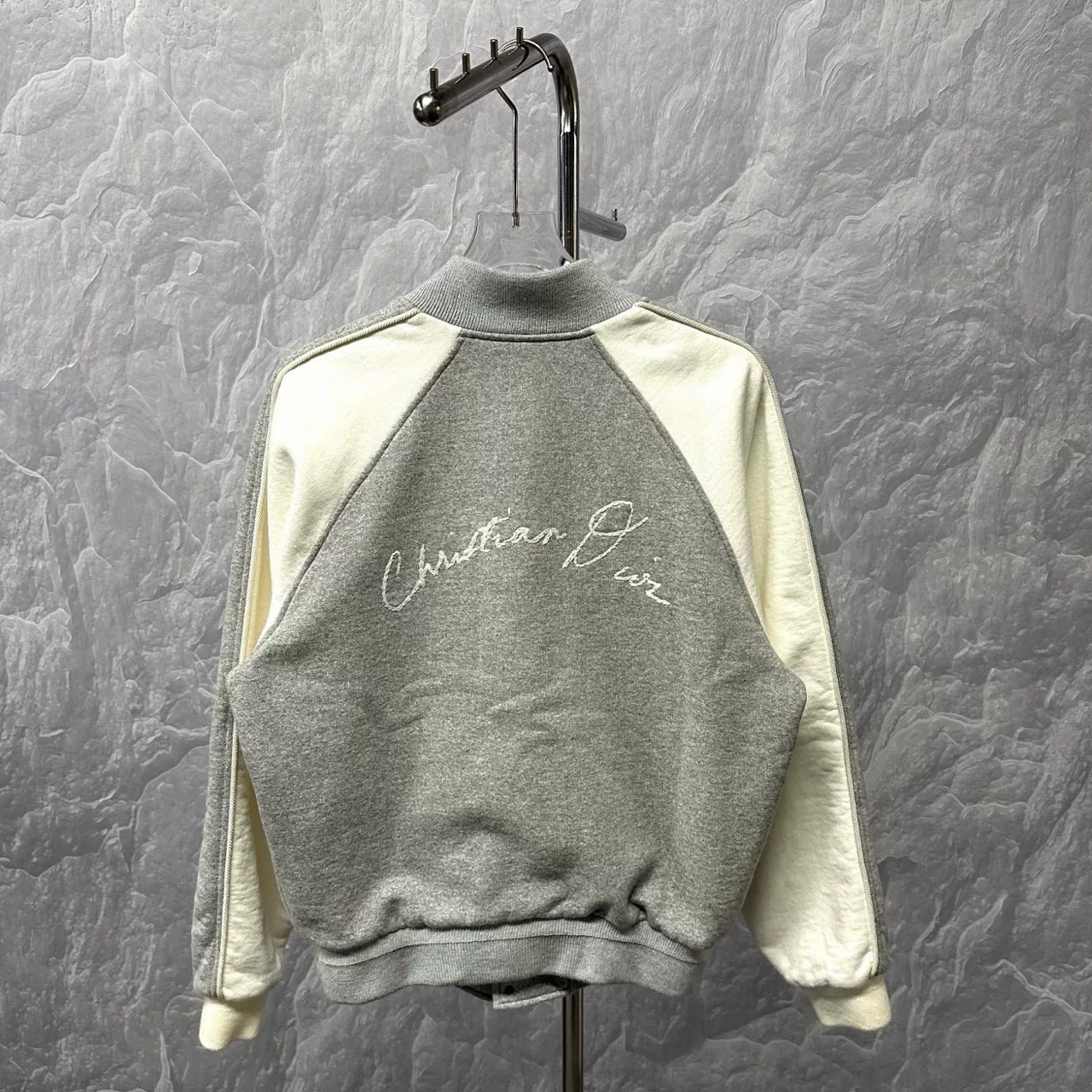 DIOR SS24 Lily of the Valley Baseball Jacket — back