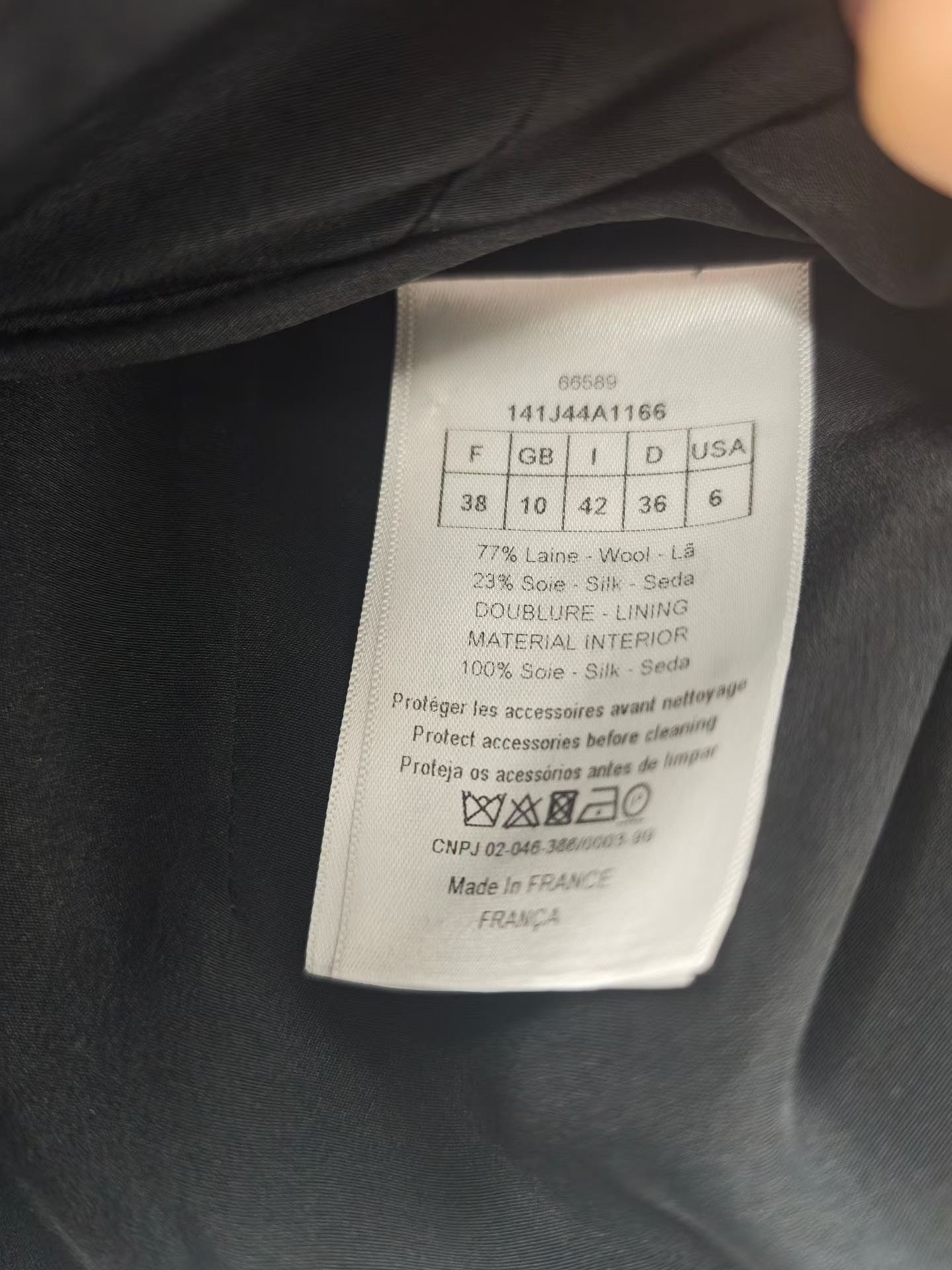 Dior Silk Wool Black Mini Skirt CD Buckle — back