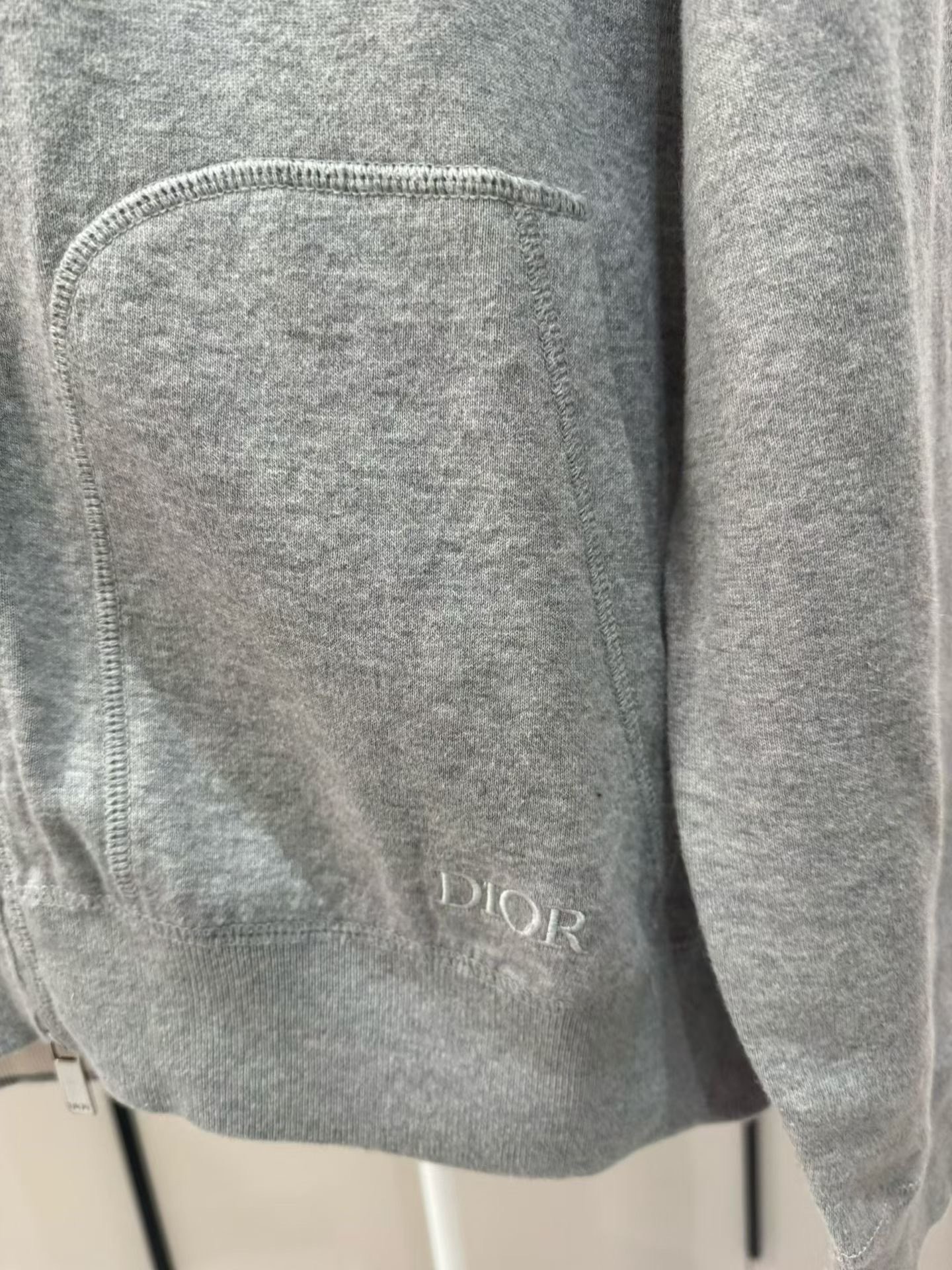 Dior Lined Full Logo Zip Hoodie — front