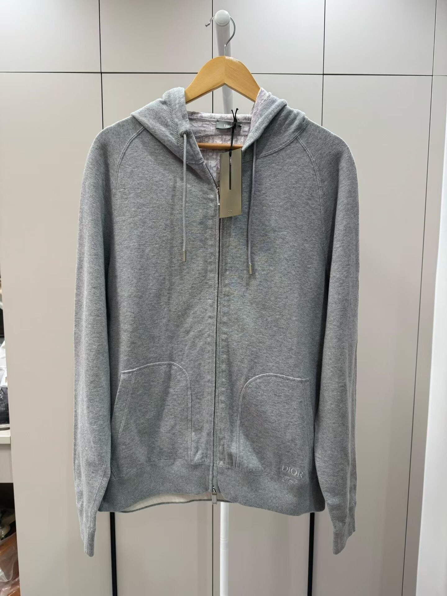 Dior Lined Full Logo Zip Hoodie