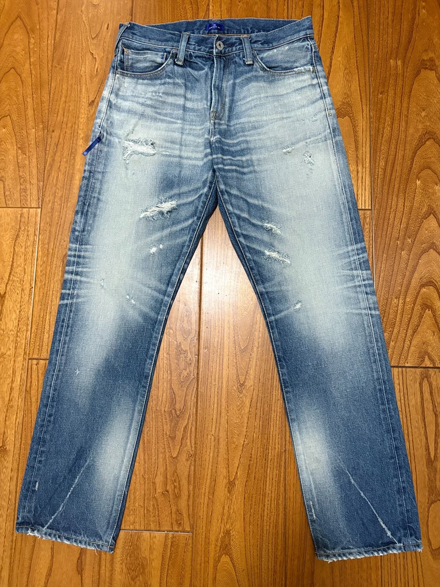 Denim by Vanquish & Fragment Washed Distressed Jeans