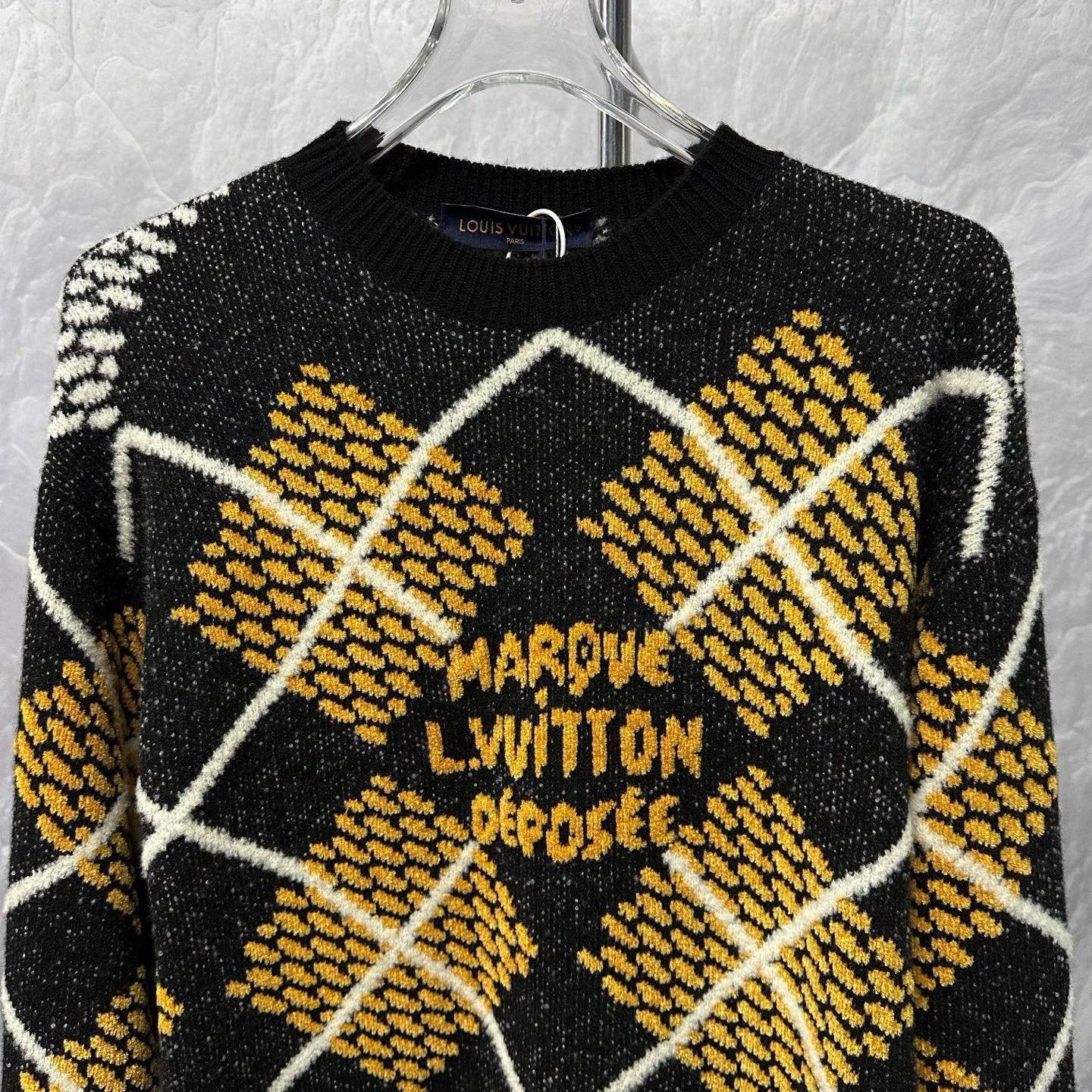 Louis Vuitton SS25 Monogram Argyle Wool Sweater — front