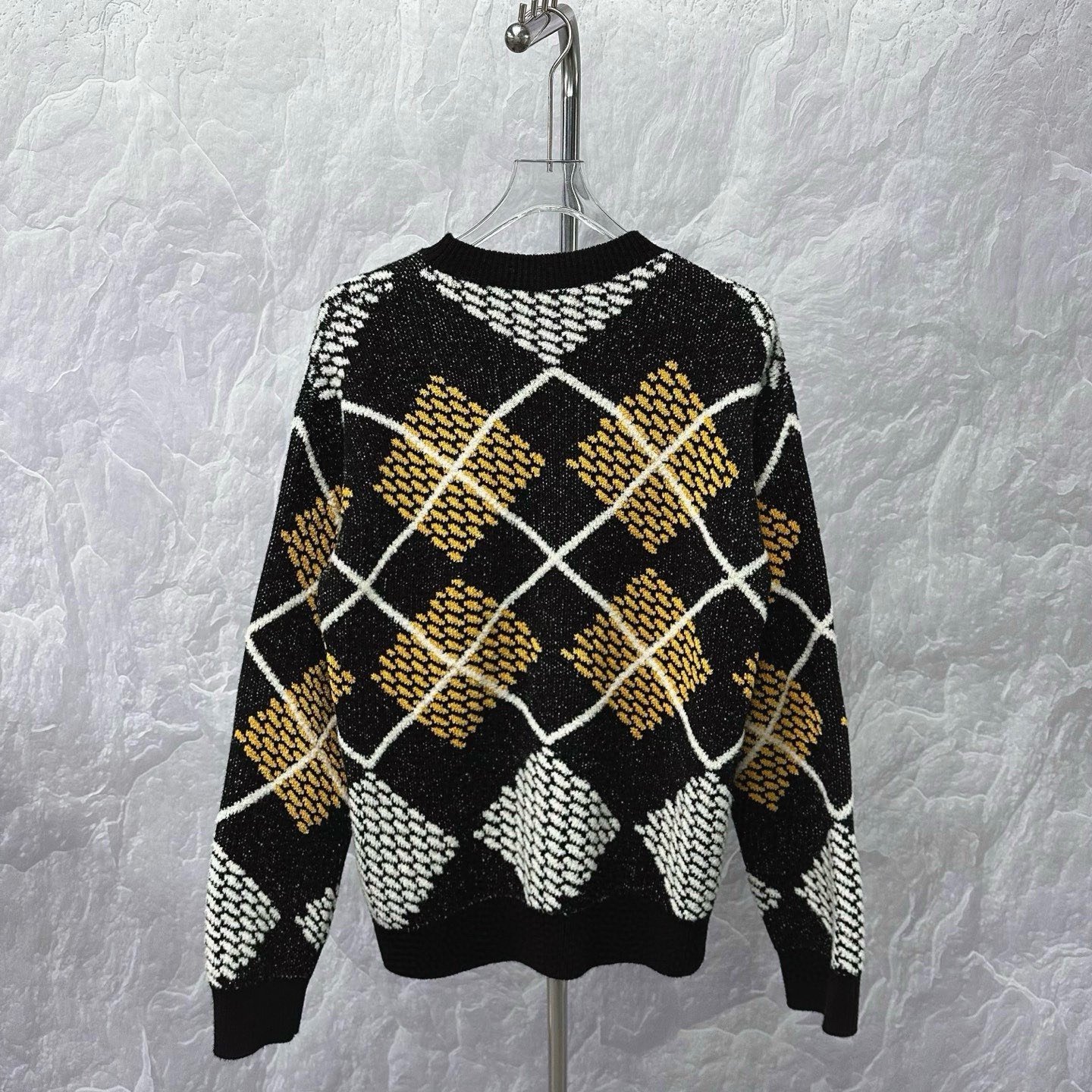 Louis Vuitton SS25 Monogram Argyle Wool Sweater — back