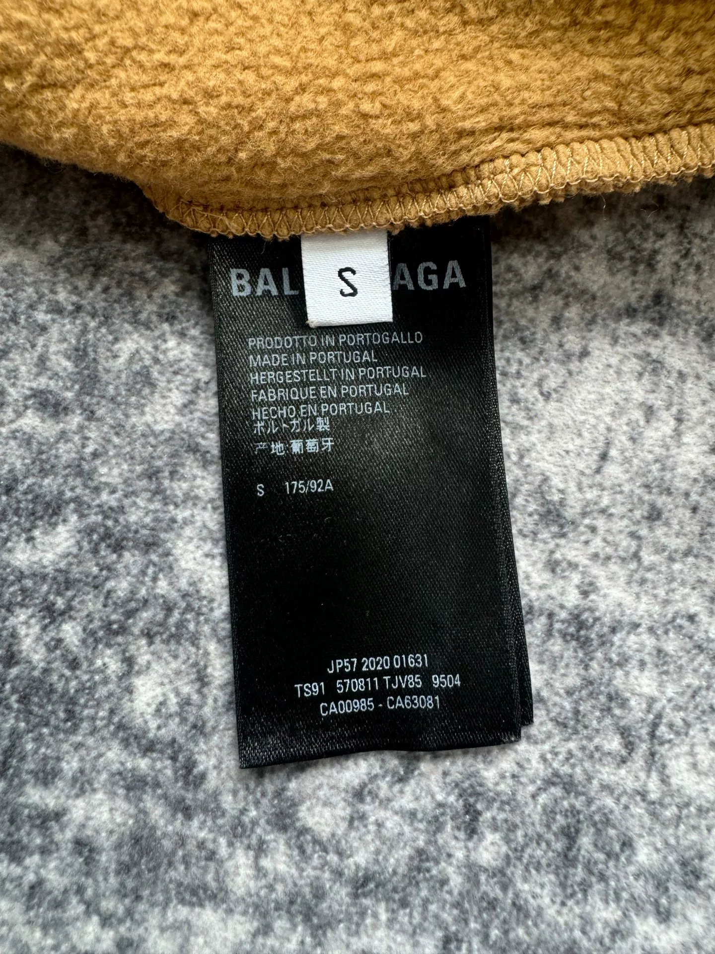 Balenciaga Double B Embroidered Beige Hoodie — label