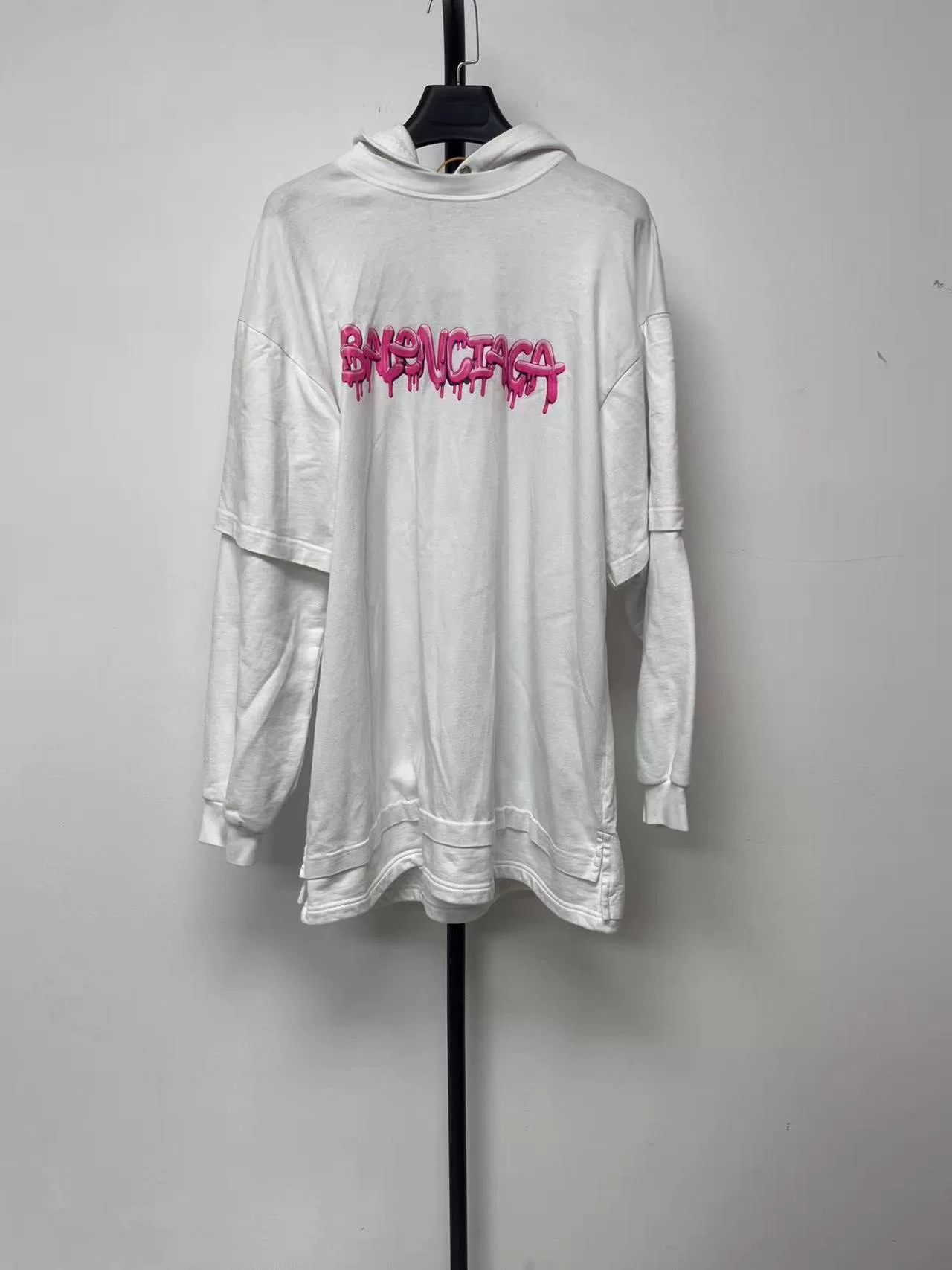 Balenciaga Dripping Letter Print Hooded Sweatshirt