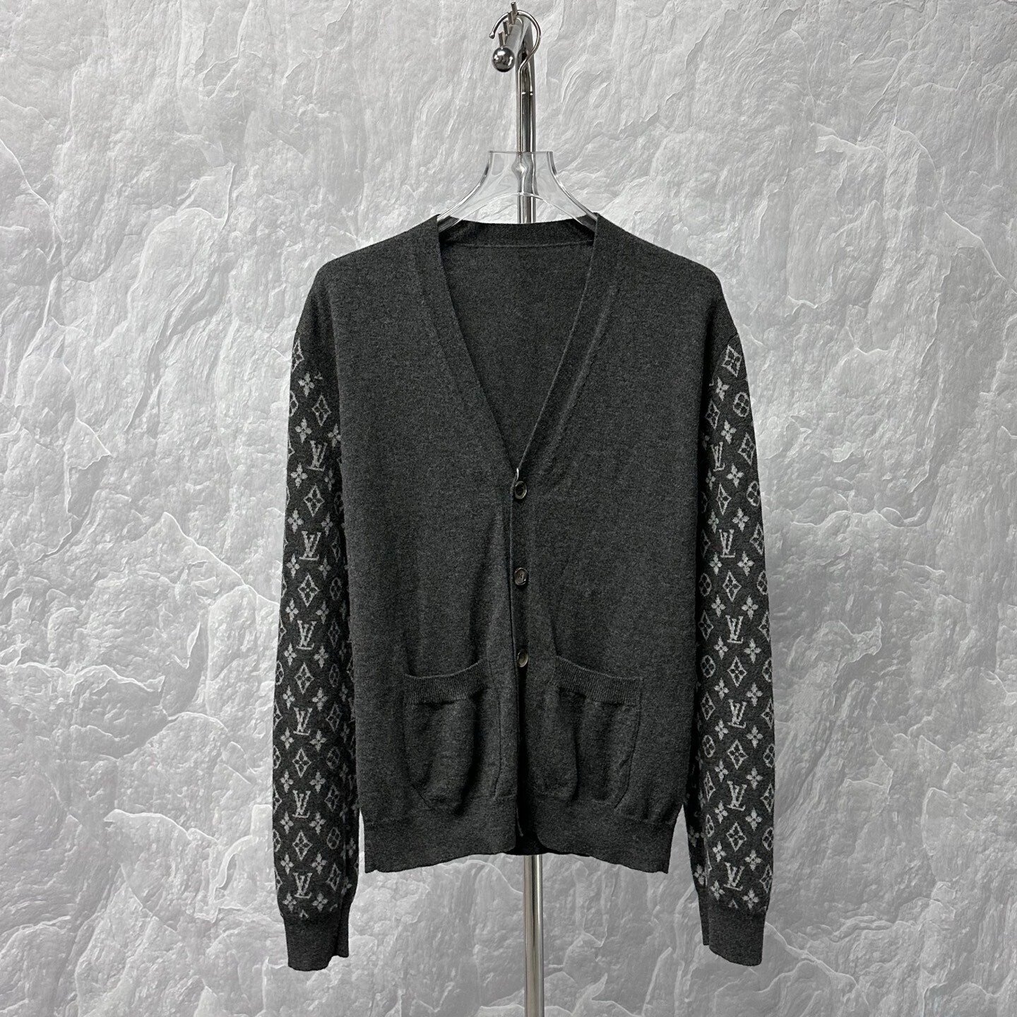 Louis Vuitton V-Neck Monogram Knit Cardigan S