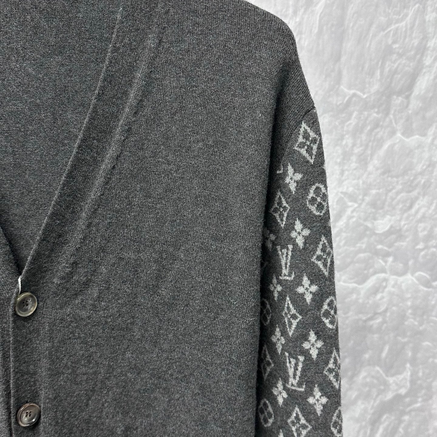Louis Vuitton V-Neck Monogram Knit Cardigan S — detail