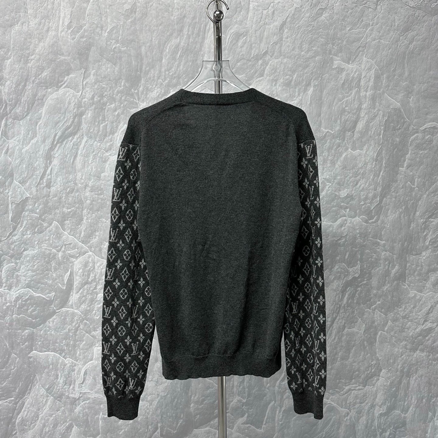 Louis Vuitton V-Neck Monogram Knit Cardigan S — back