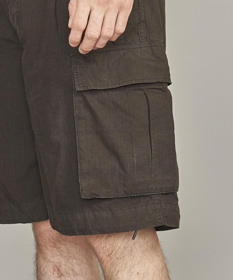 BEAUTY&YOUTH Wax-Dyed Ripstop 6-Pocket Cargo Shorts — back