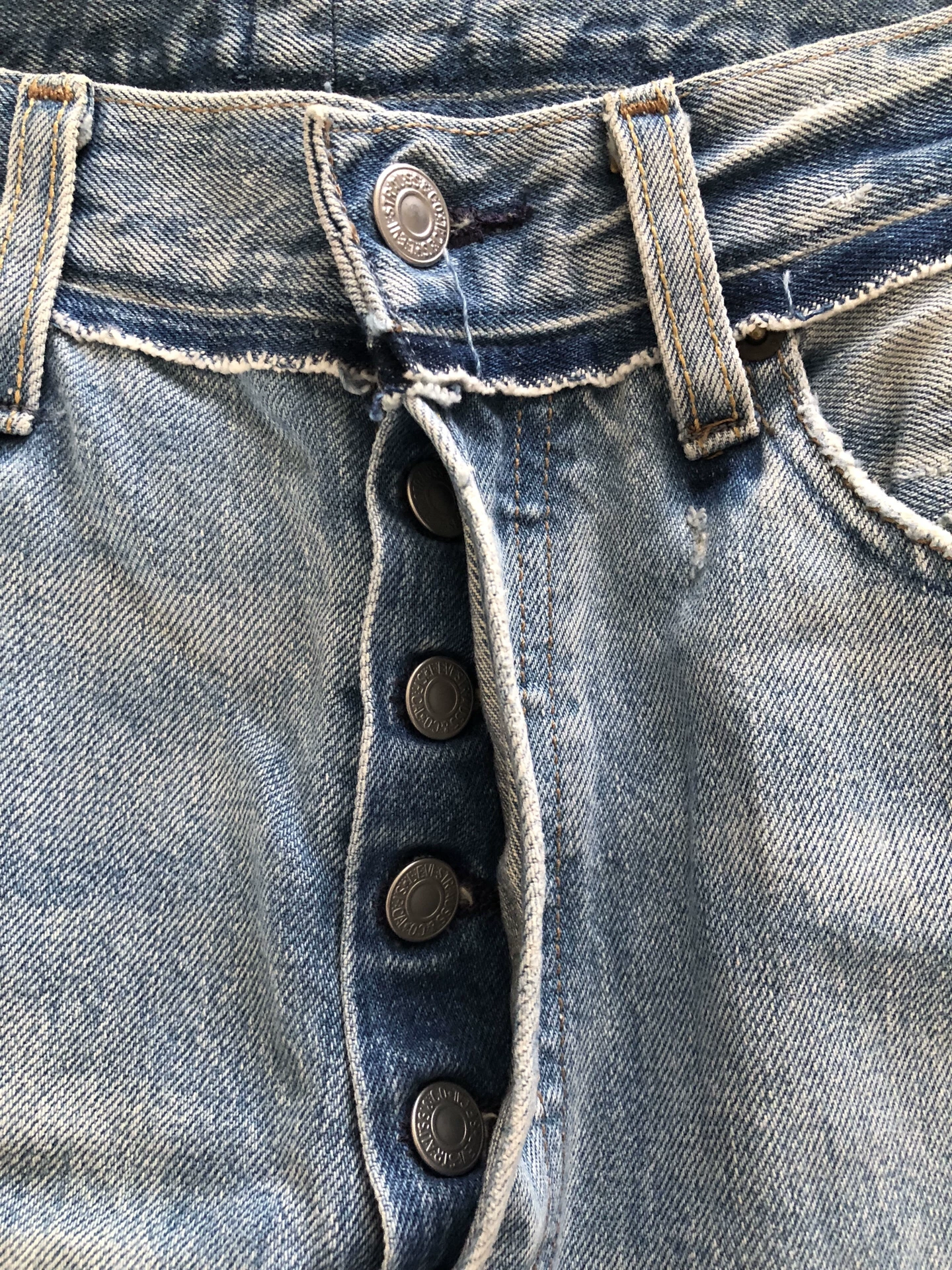 Vetements Blue Spliced High Waist Jeans — front