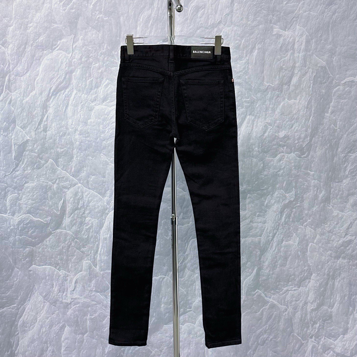 Balenciaga Leather Patch Skinny Denim Pants — back