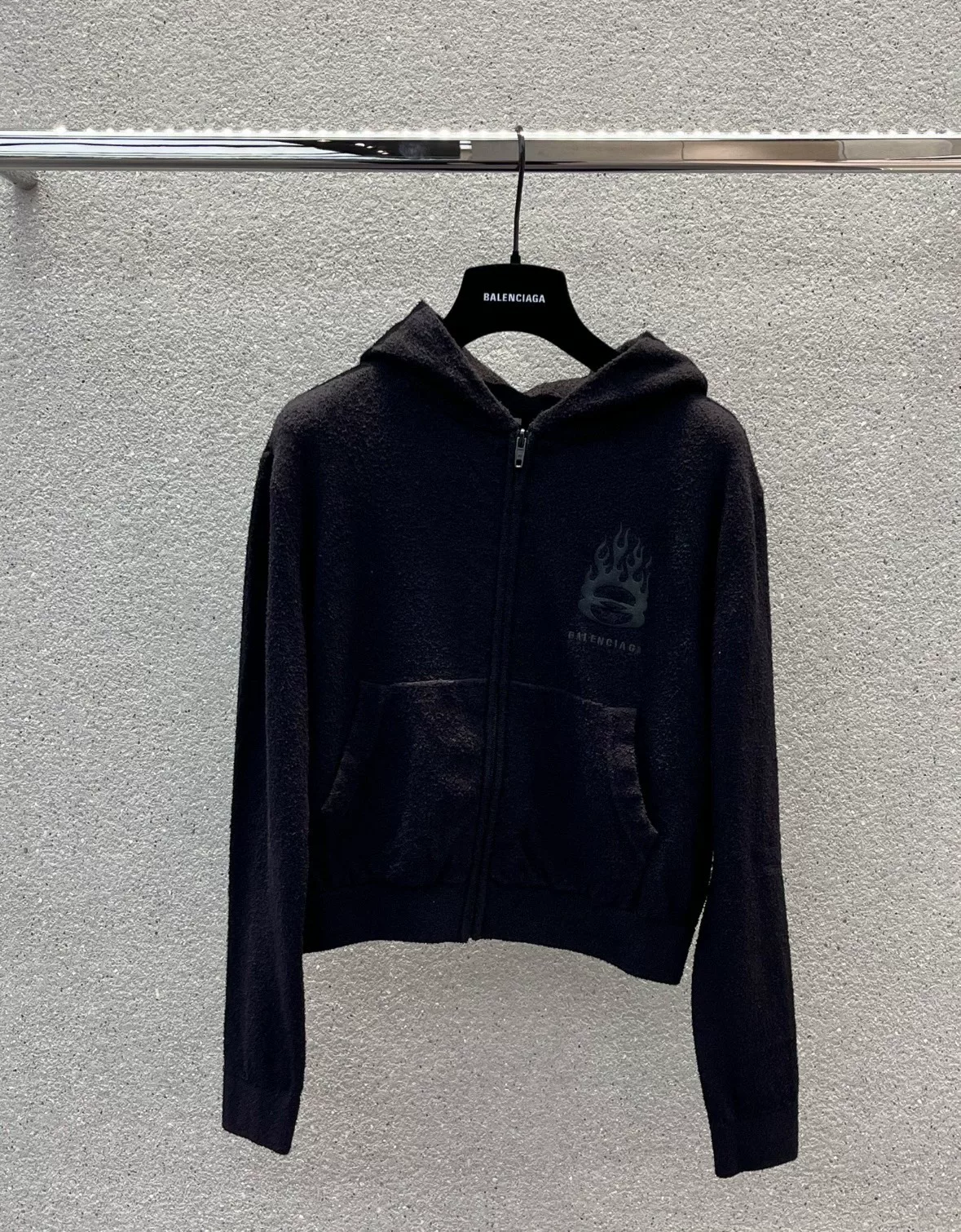 Balenciaga 24 Fall Flame Ring Zip Hoodie — front