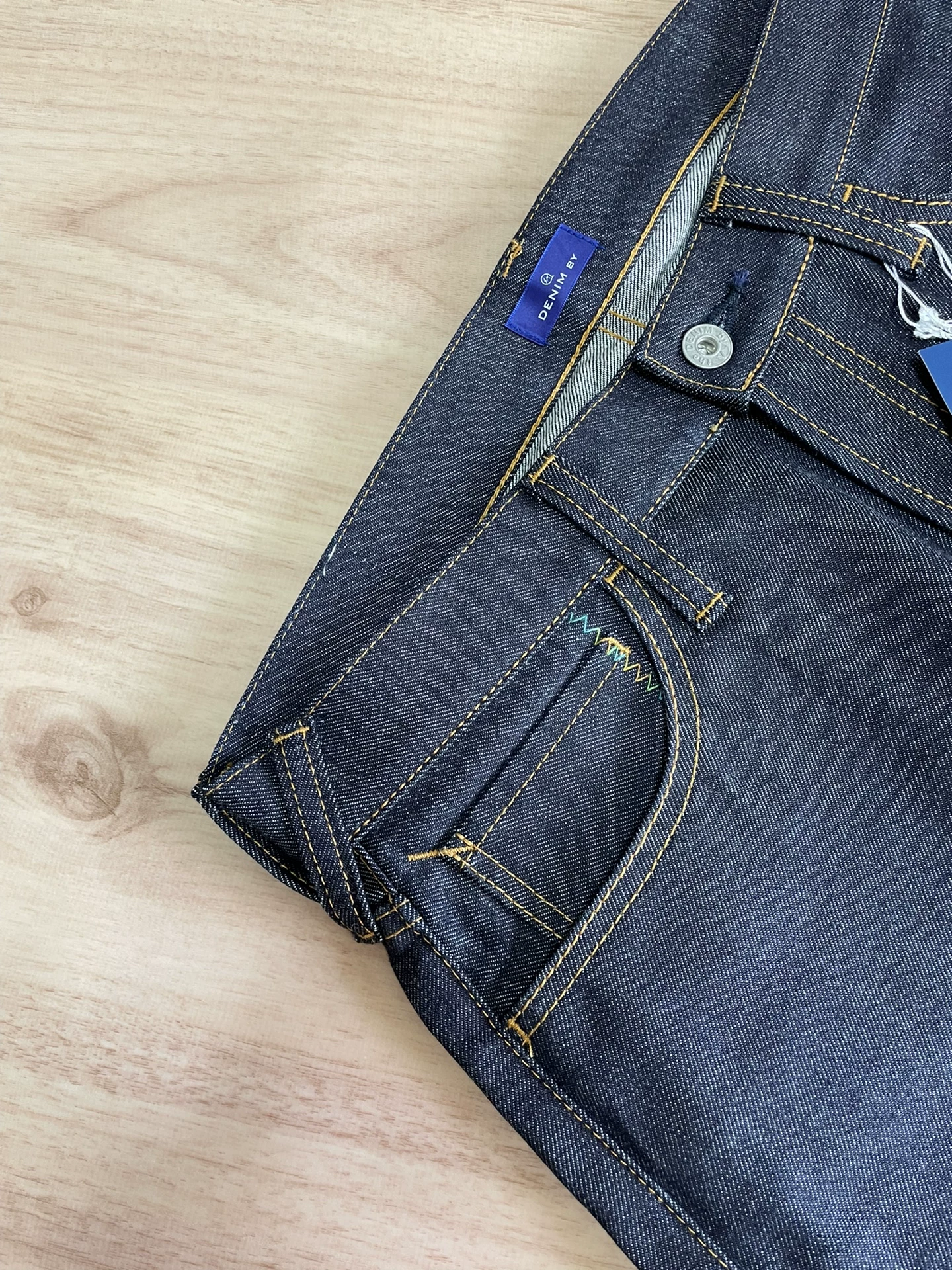 Denim by Vanquish Fragment Green Cropped Jeans — label