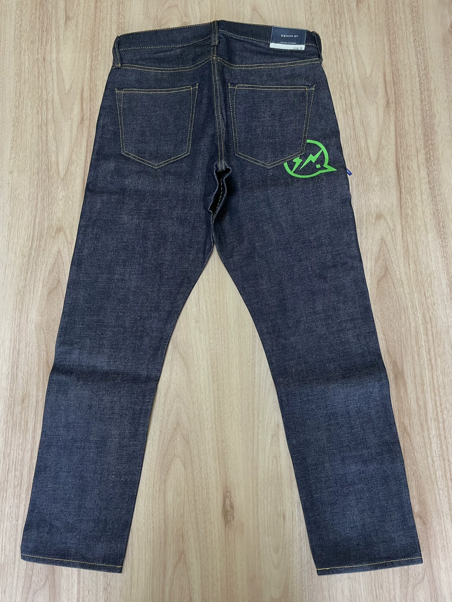 Denim by Vanquish Fragment Green Cropped Jeans — detail