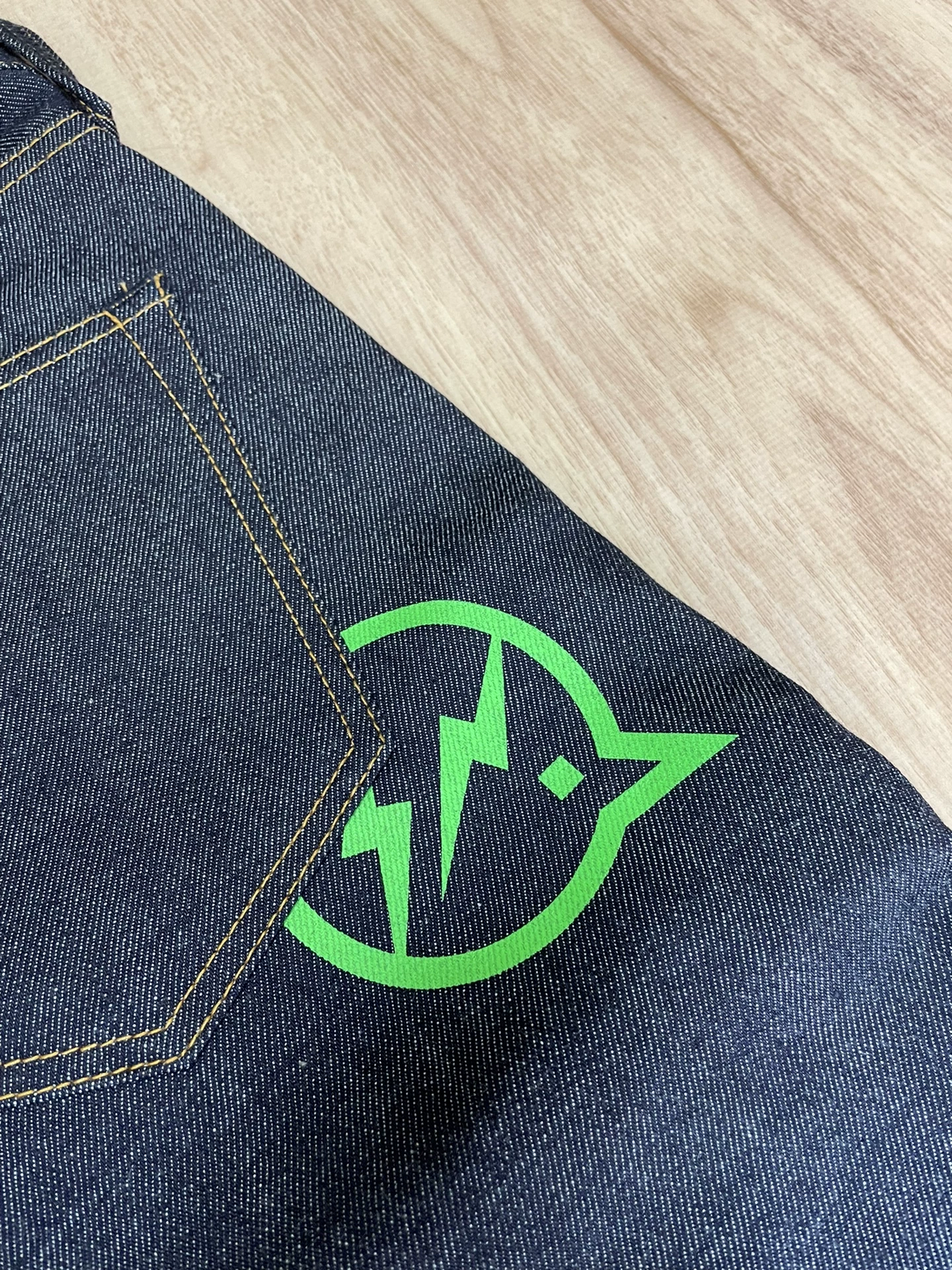 Denim by Vanquish Fragment Green Cropped Jeans — back