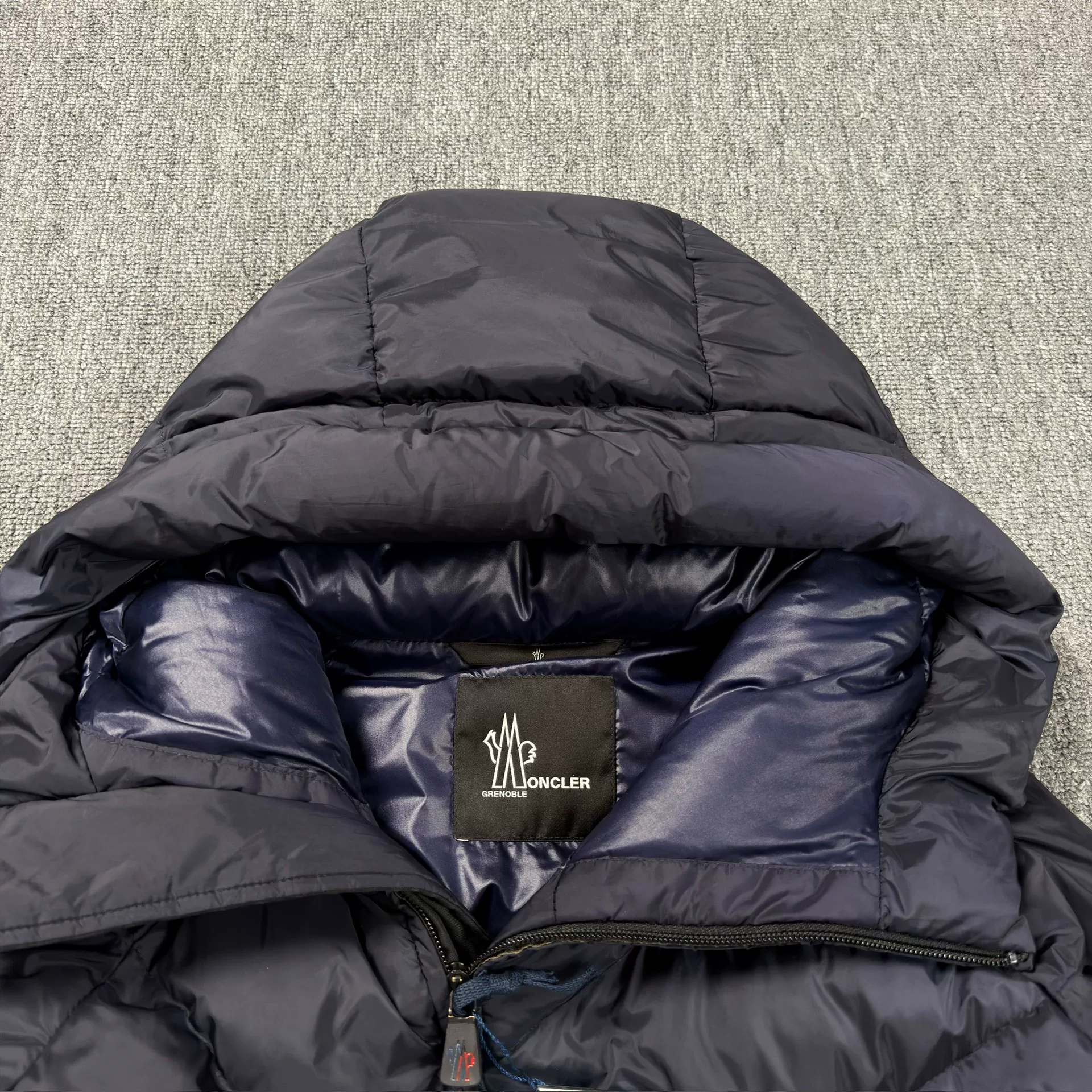 Moncler Autrans Dark Blue Short Down Jacket — front