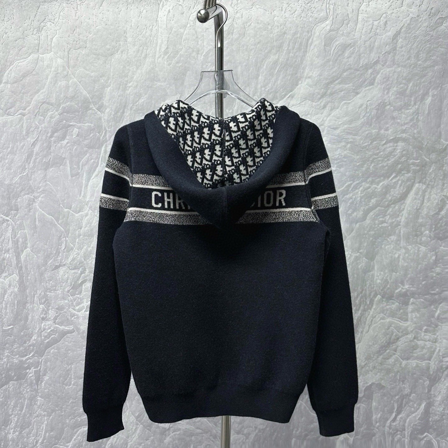 DIOR Double-Sided Printed Hooded Zip Jacket — label