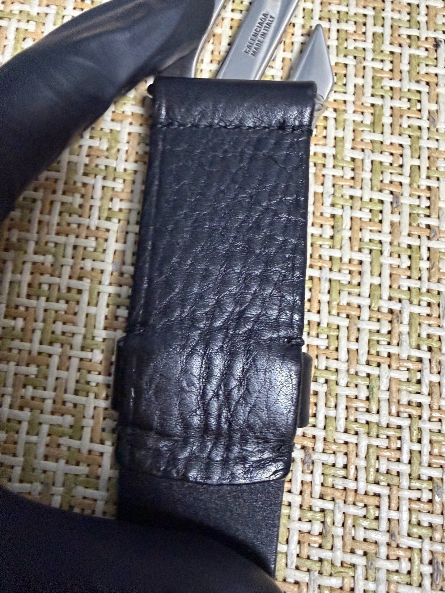 Balenciaga 3B Metal Logo Belt — label