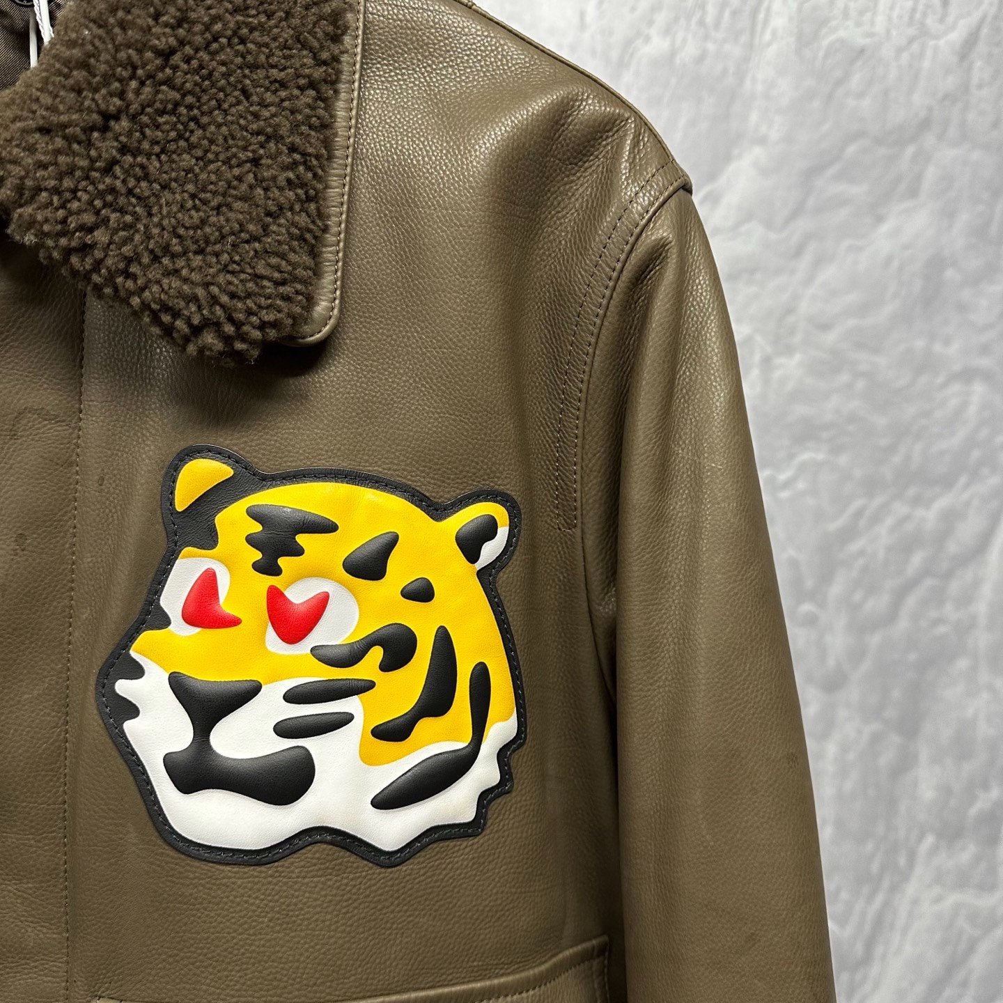 Louis Vuitton Nigo Tiger Embroidery Leather Jacket — detail