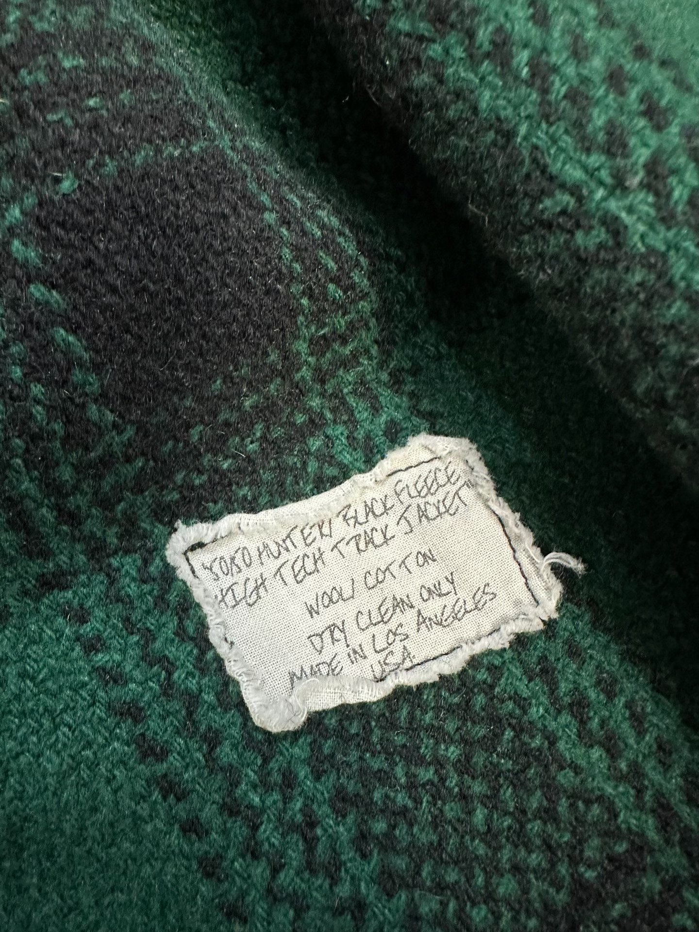 Greg Lauren Spliced Thick Wool Shirt — back