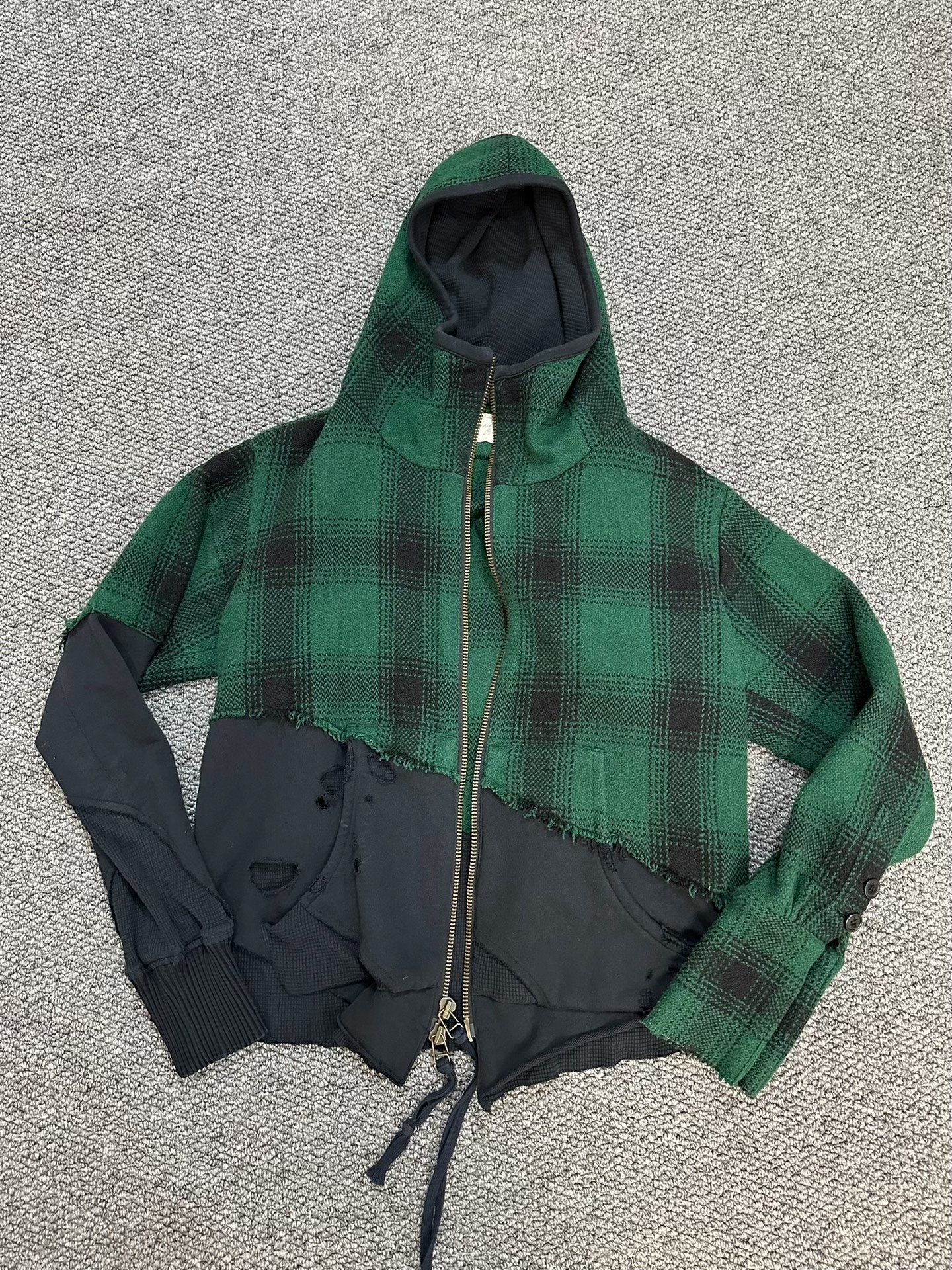 Greg Lauren Spliced Thick Wool Shirt