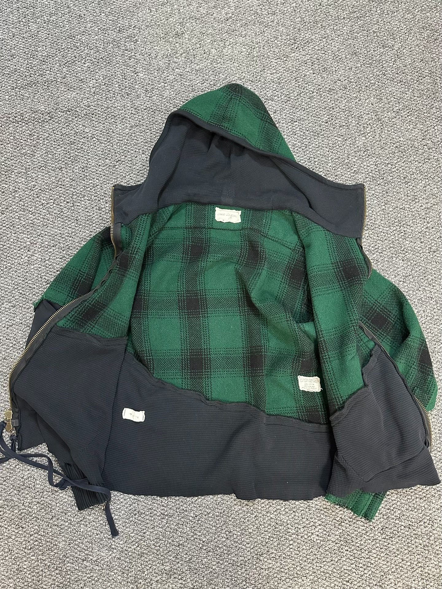 Greg Lauren Spliced Thick Wool Shirt — front