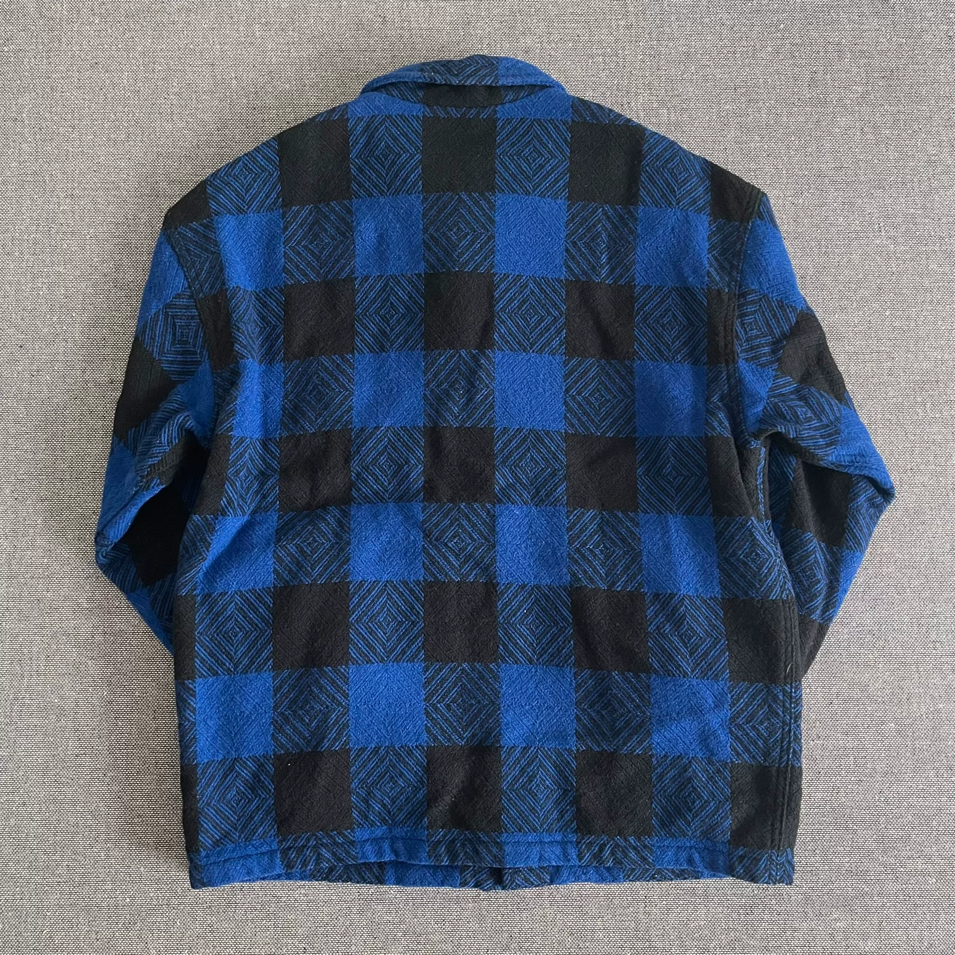 Tenderloin Blue Plaid Wool Coat — front