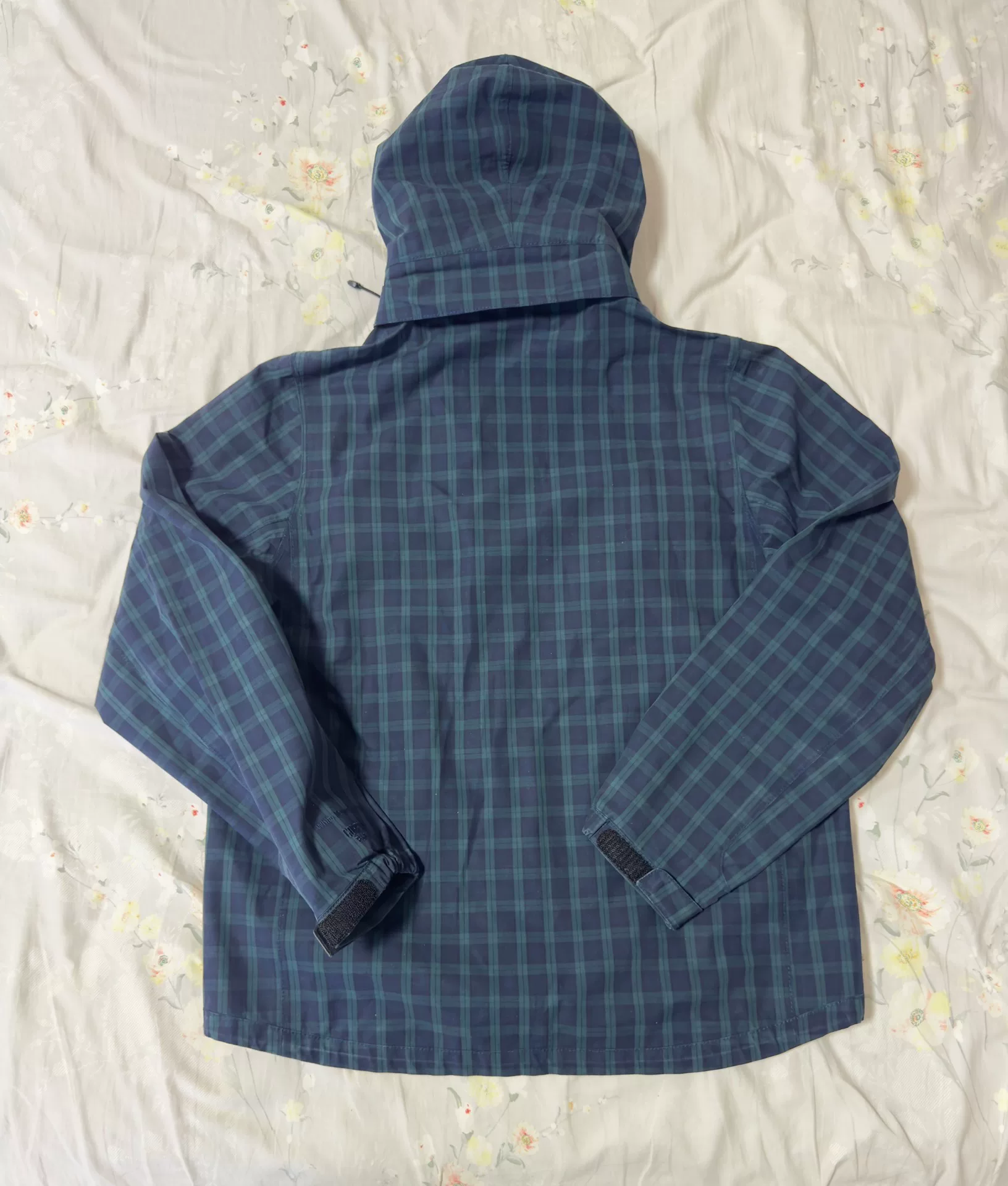 White Mountaineering Blue-Green Plaid Jacket — front