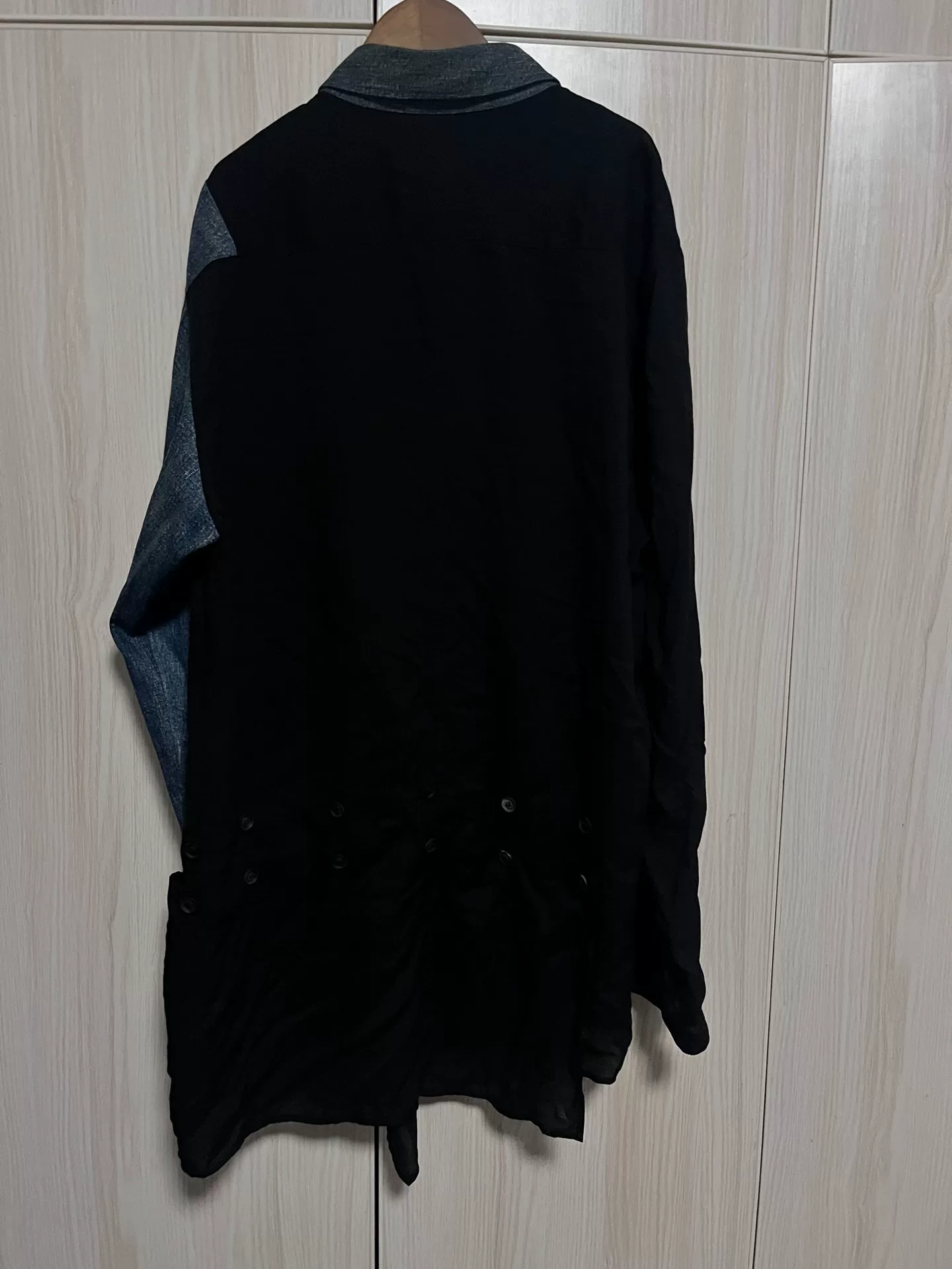 Yohji Yamamoto Denim Patchwork Shirt — front