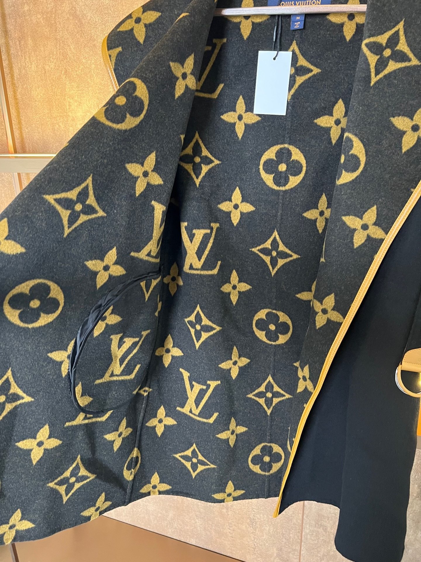 Louis Vuitton Belted Wool Coat — label
