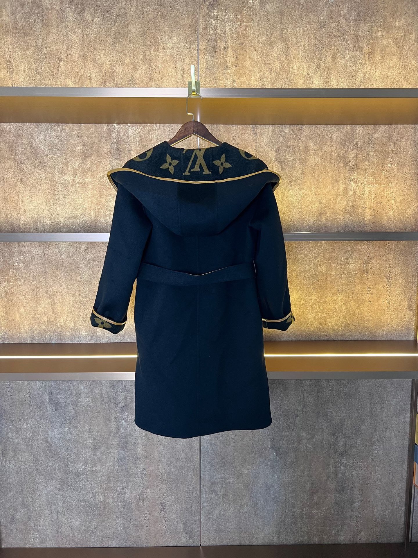 Louis Vuitton Belted Wool Coat — front