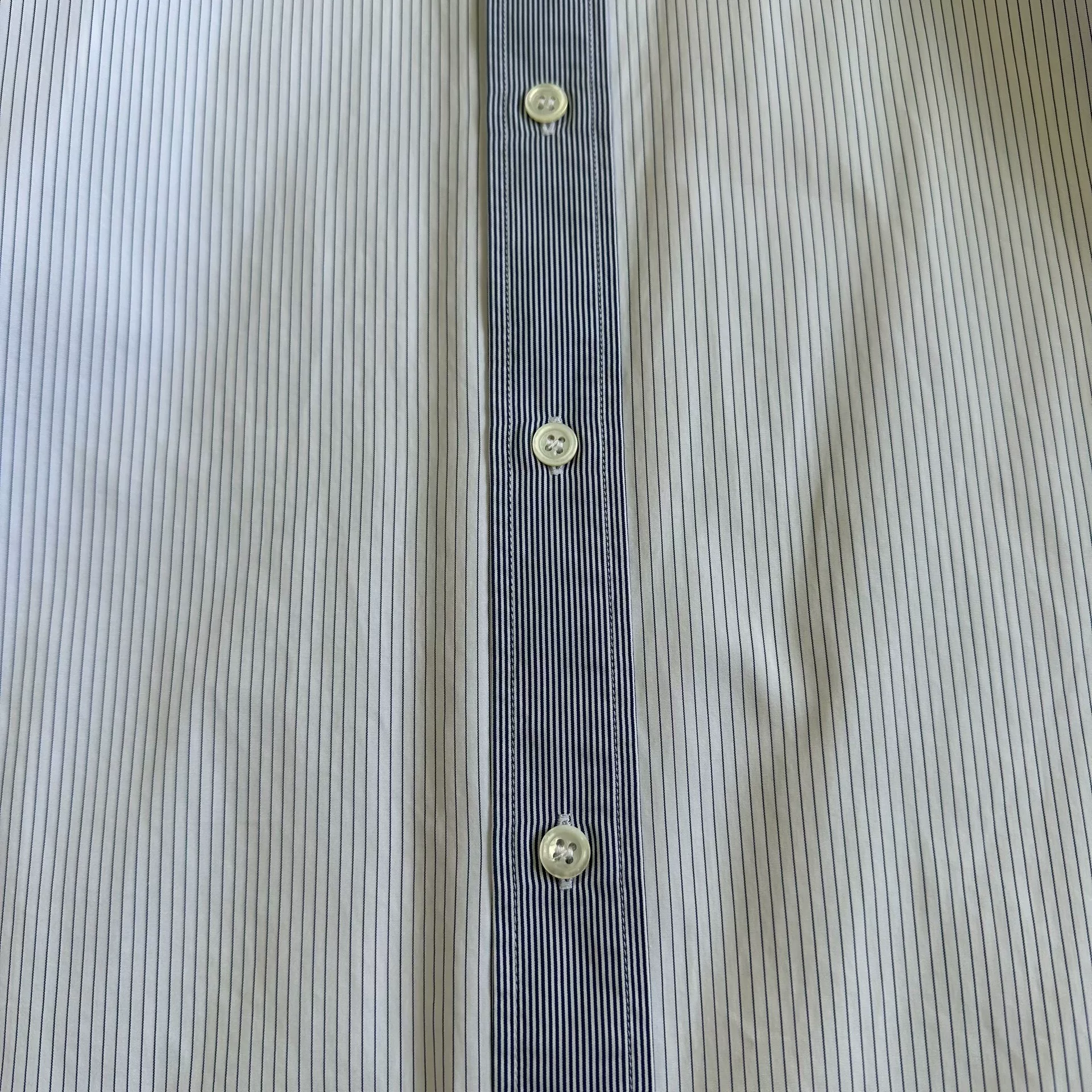 Dior White Gray Striped Long-Sleeve Shirt — detail
